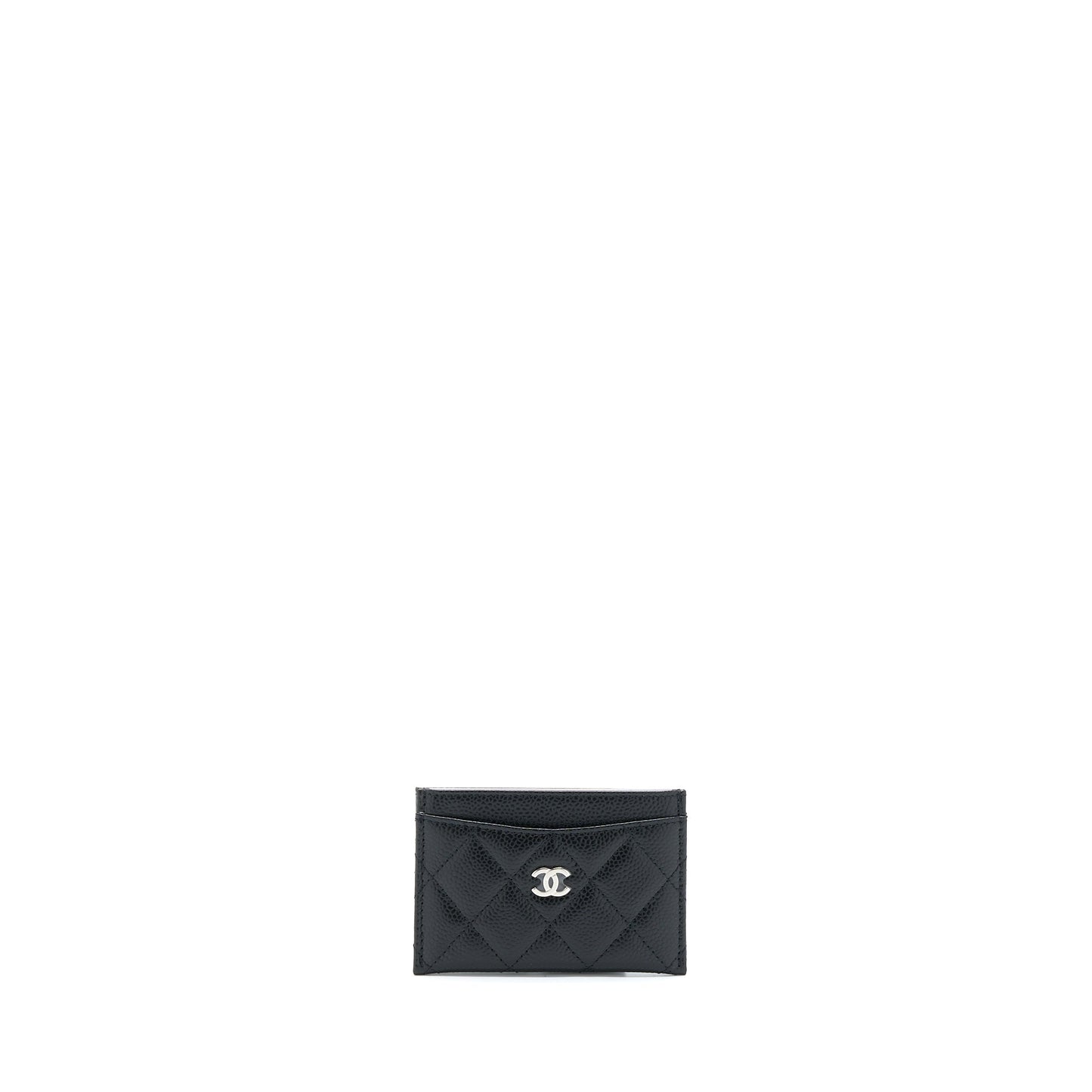 Chanel Classic Card Holder Caviar SHW Black Wallet Case Shw 1