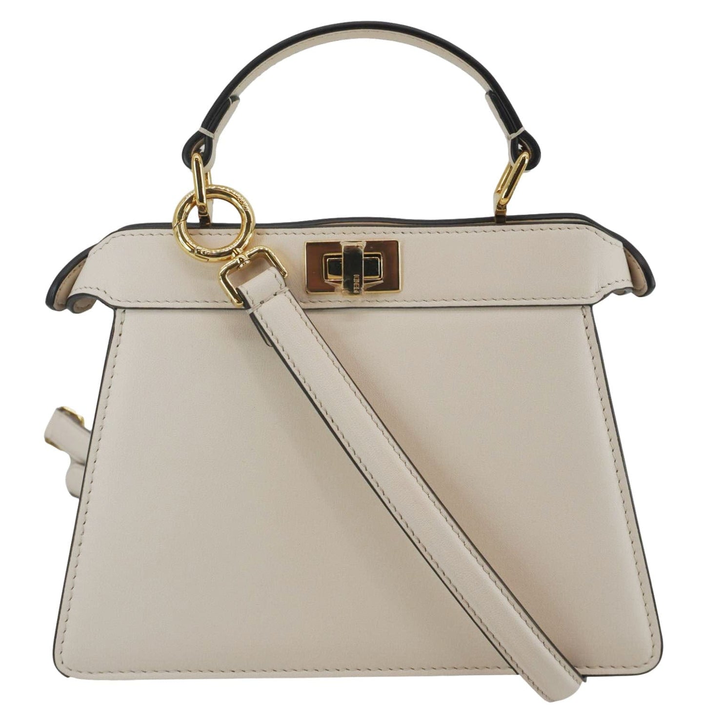 Fendi Peekaboo Seta Nappa Floral Tote Bag Camelia Leather Vitello Embroidered
