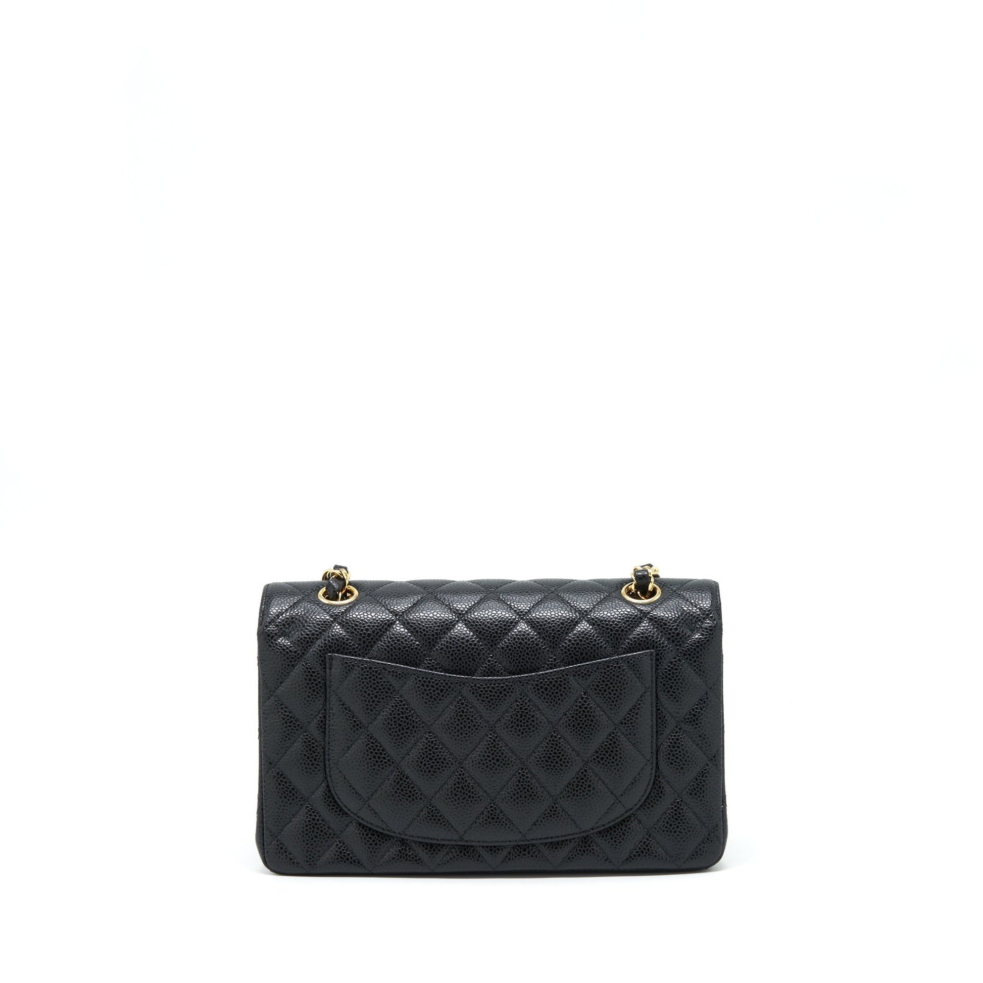 Chanel Classic Double Flap Caviar GHW Microchip Black Small Shoulder Bag