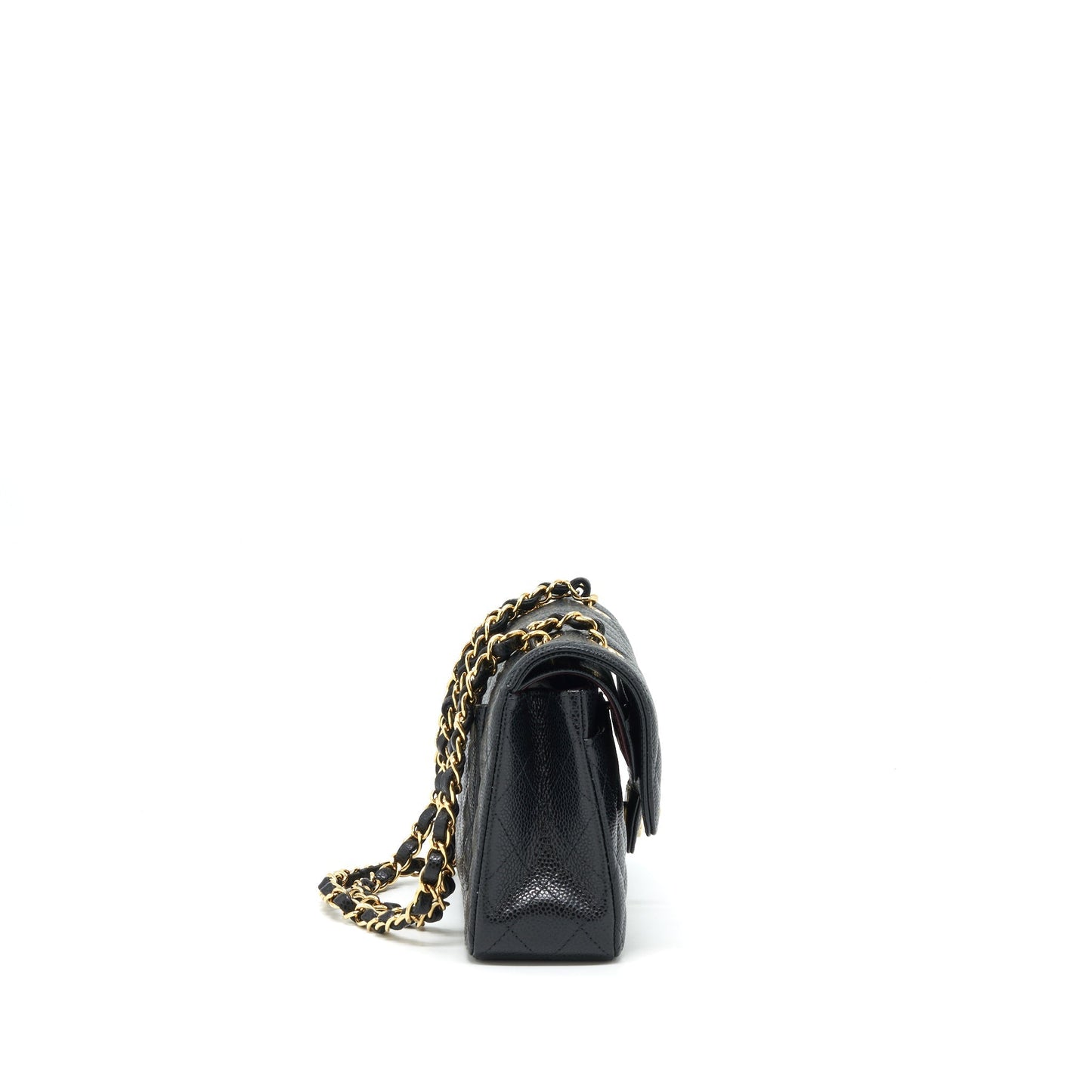 Chanel Classic Double Flap Caviar GHW Microchip Black Small Shoulder Bag