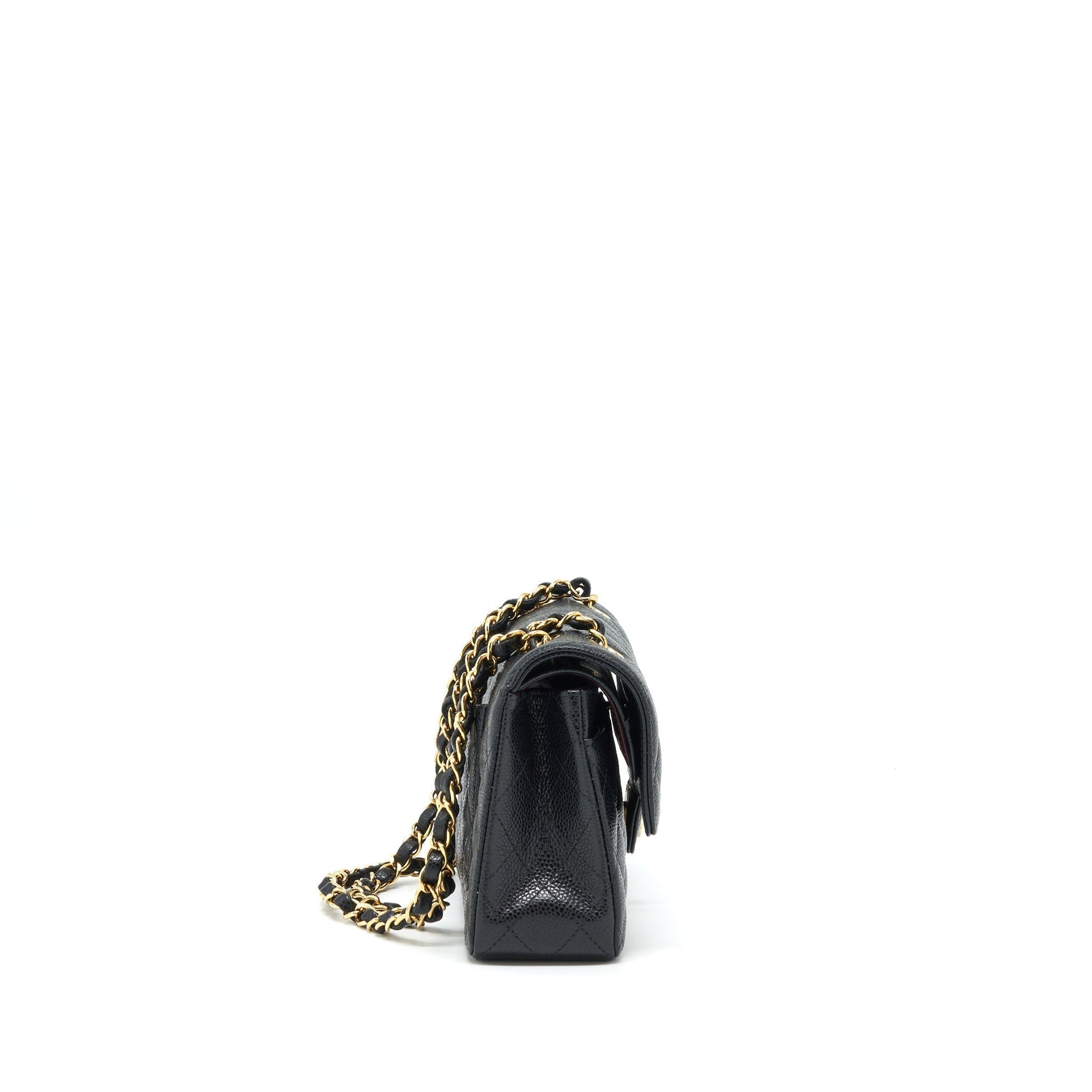 Chanel Classic Double Flap Caviar GHW Microchip Black Small Shoulder Bag
