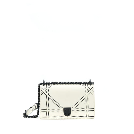 Dior ama Studded With Hardware Handbag Black White Travel Bag