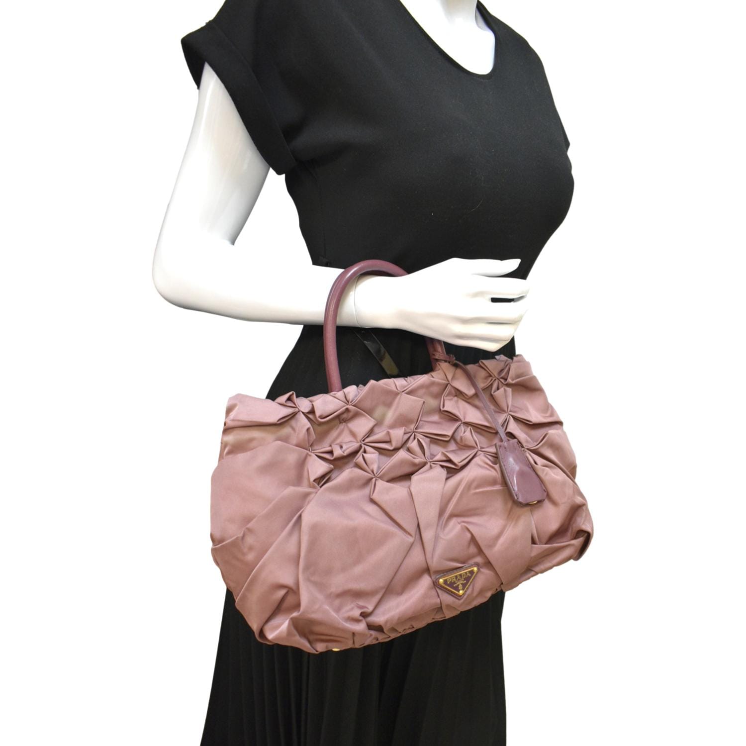 Tessuto Origami Pleated Ruffled Tote Bag Antico Nylon