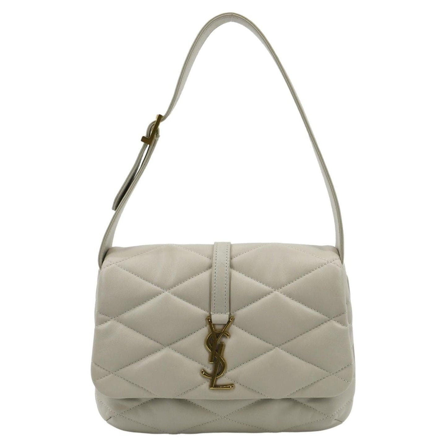 YSL Saint Laurent Saint Le Lambskin Hobo Bag Antique Leather Quilted Shoulder Bag