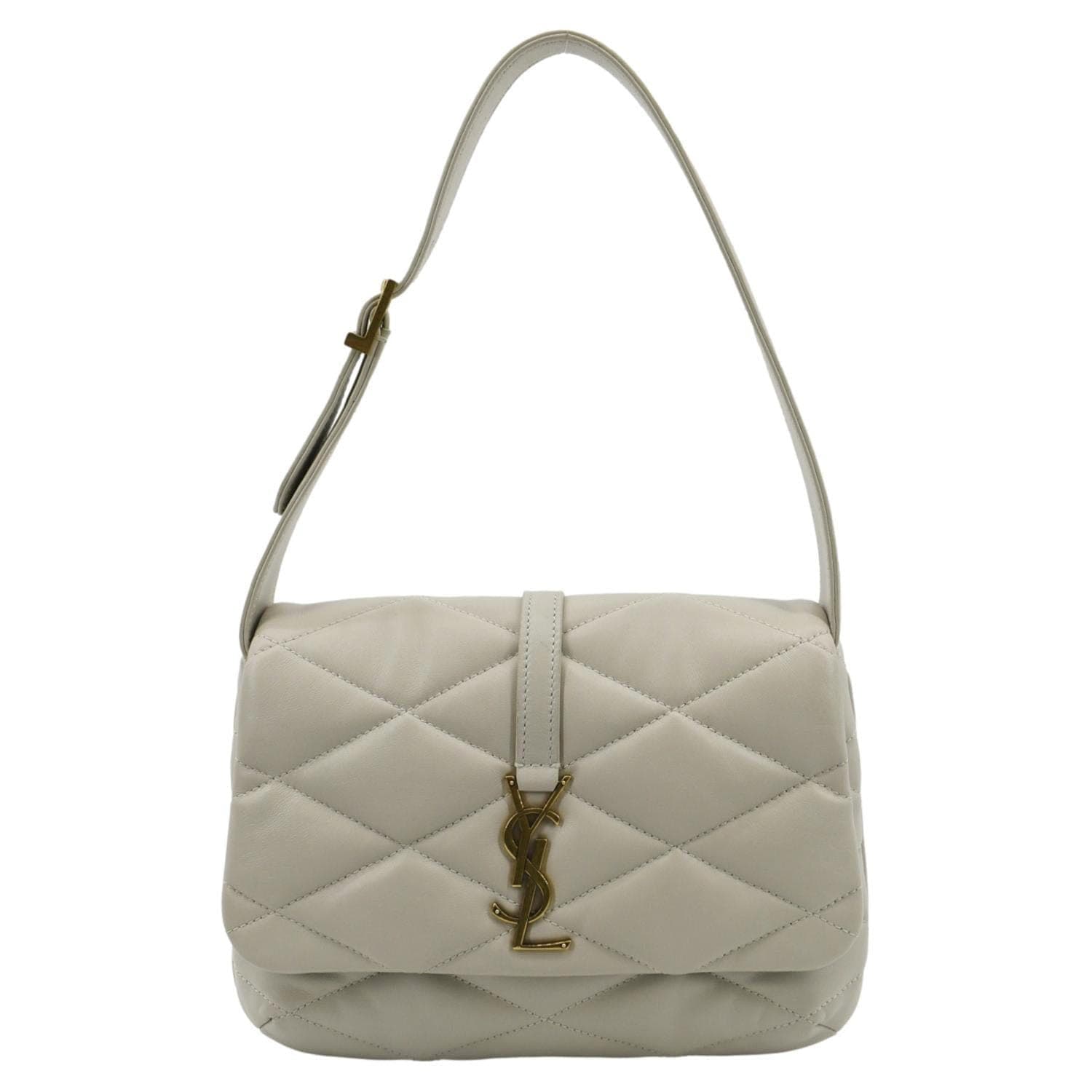 YSL Saint Laurent Saint Le Lambskin Hobo Bag Antique Leather Quilted Shoulder Bag