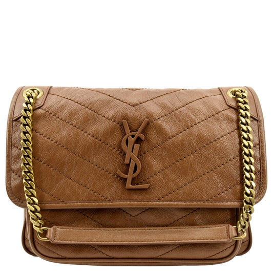 YSL Saint Laurent Saint Niki Crossbody Bag Dark Leather Brown