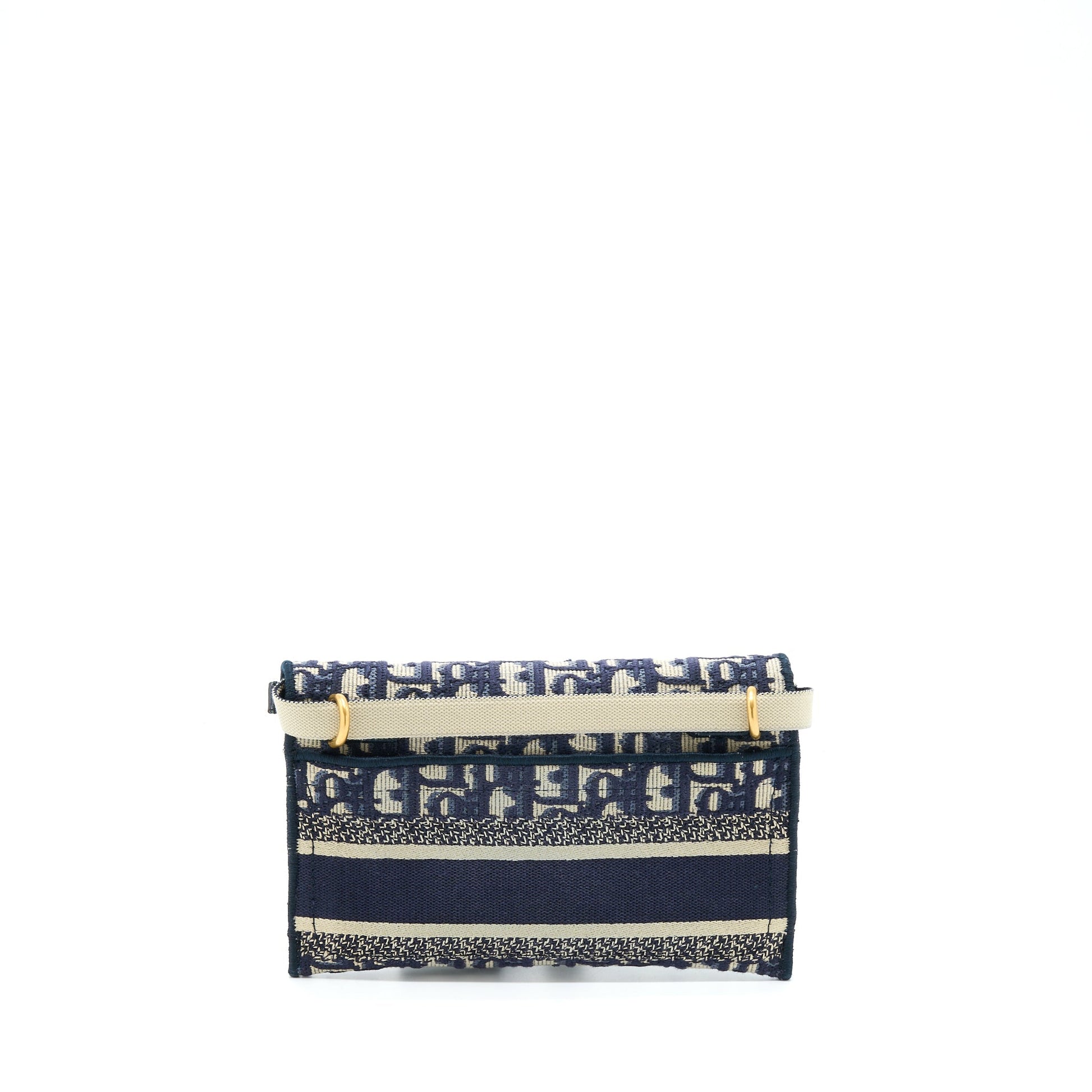 Dior Saddle Slim Pouch Oblique Embroidery Handbag Blue Travel Bag