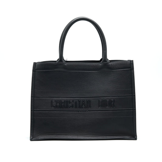 Dior Booktote Handbag Leather Black Tote Bag