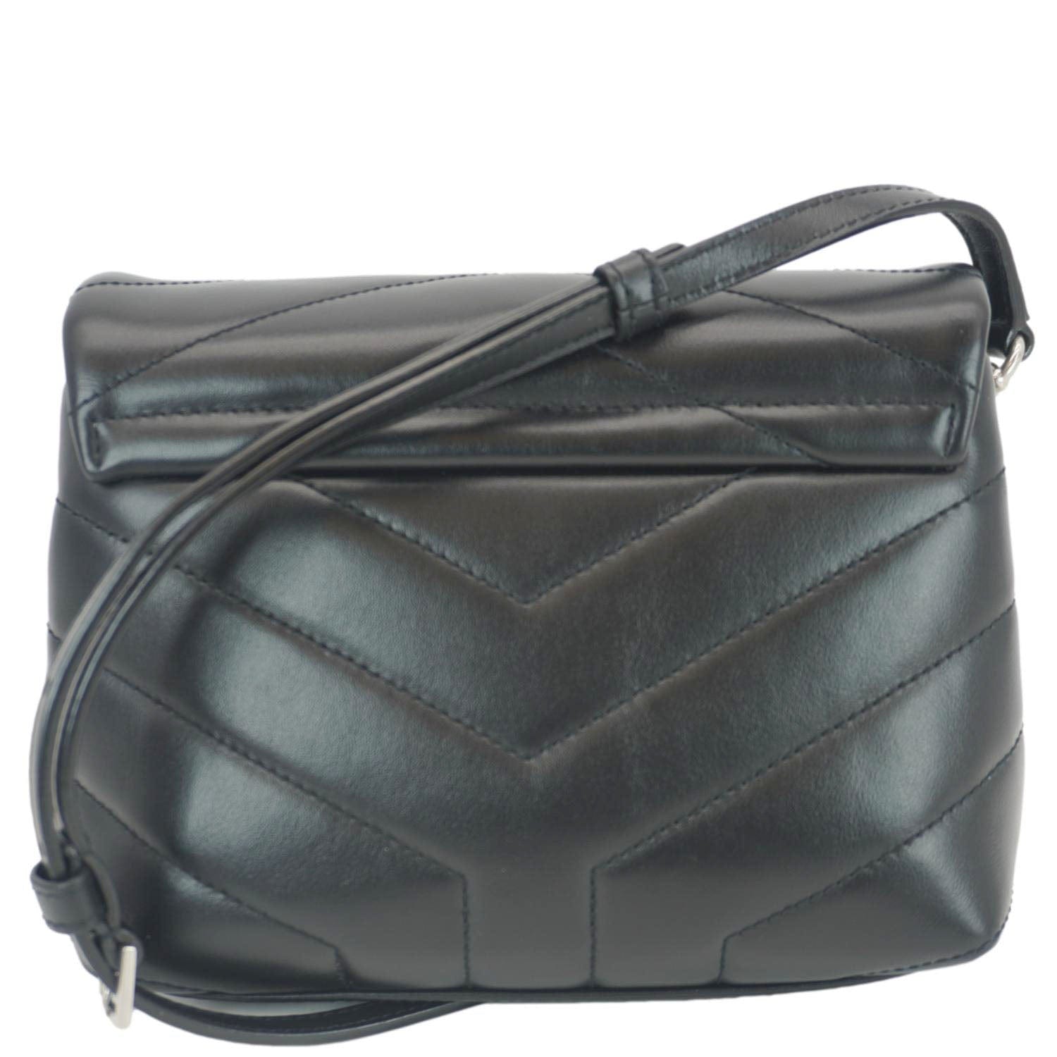 YSL Saint Laurent Yves Loulou Crossbody Bag Leather Matelasse Black