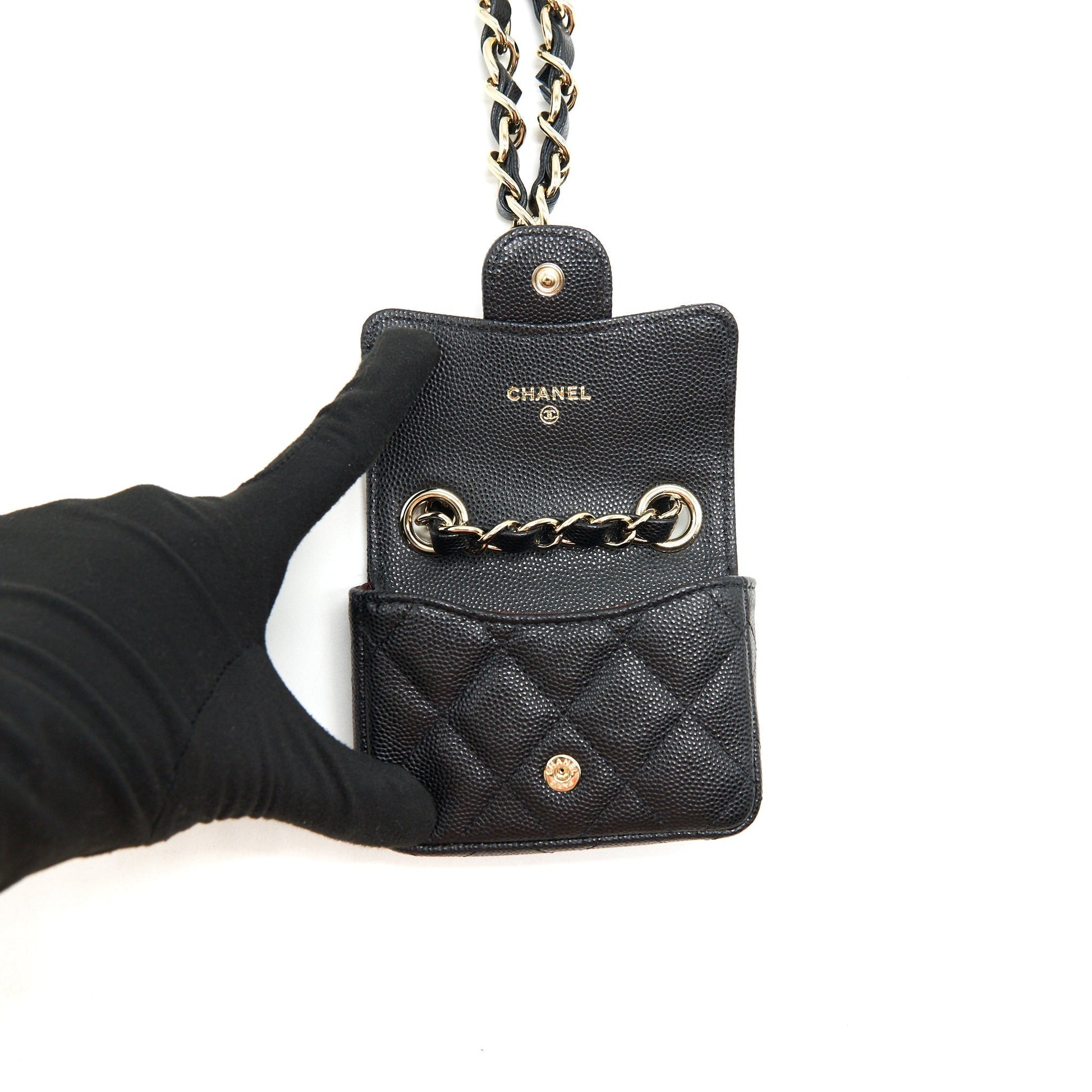 Chanel 21B Belt Caviar LGHW Black