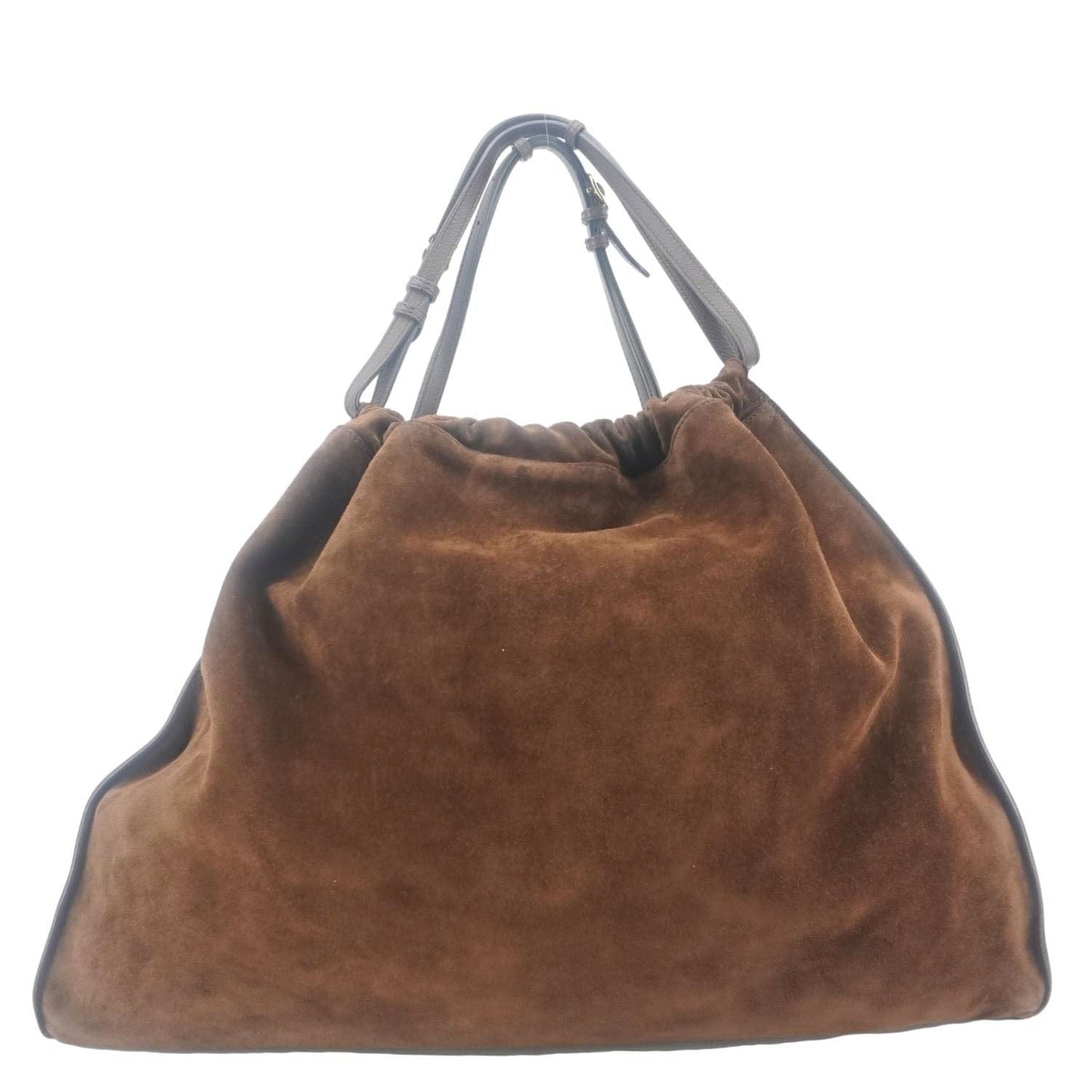 Gucci Blondie Tote Shoulder Bag Suede Brown