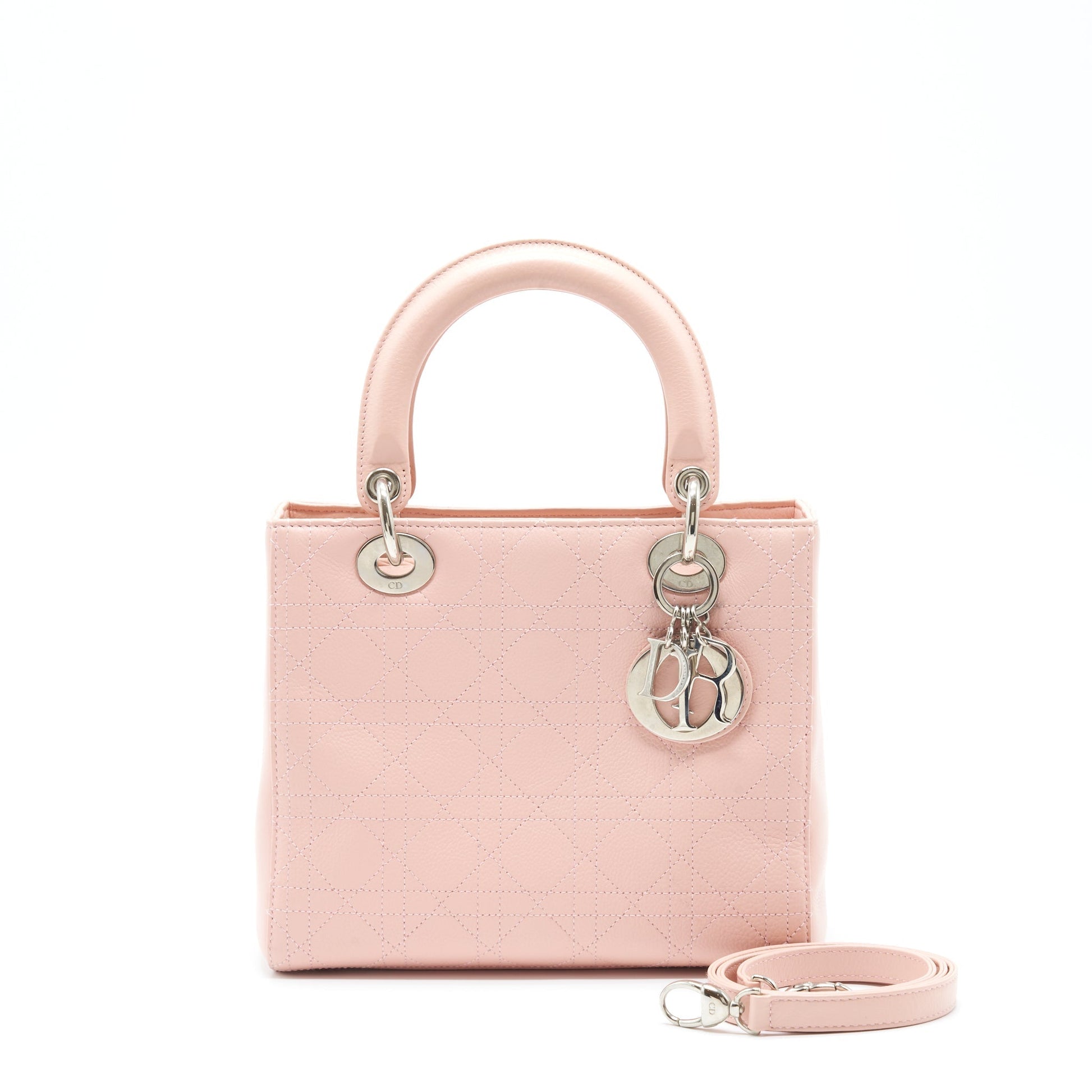 Dior Lady Calfskin Light Handbag Pink Medium Travel Bag