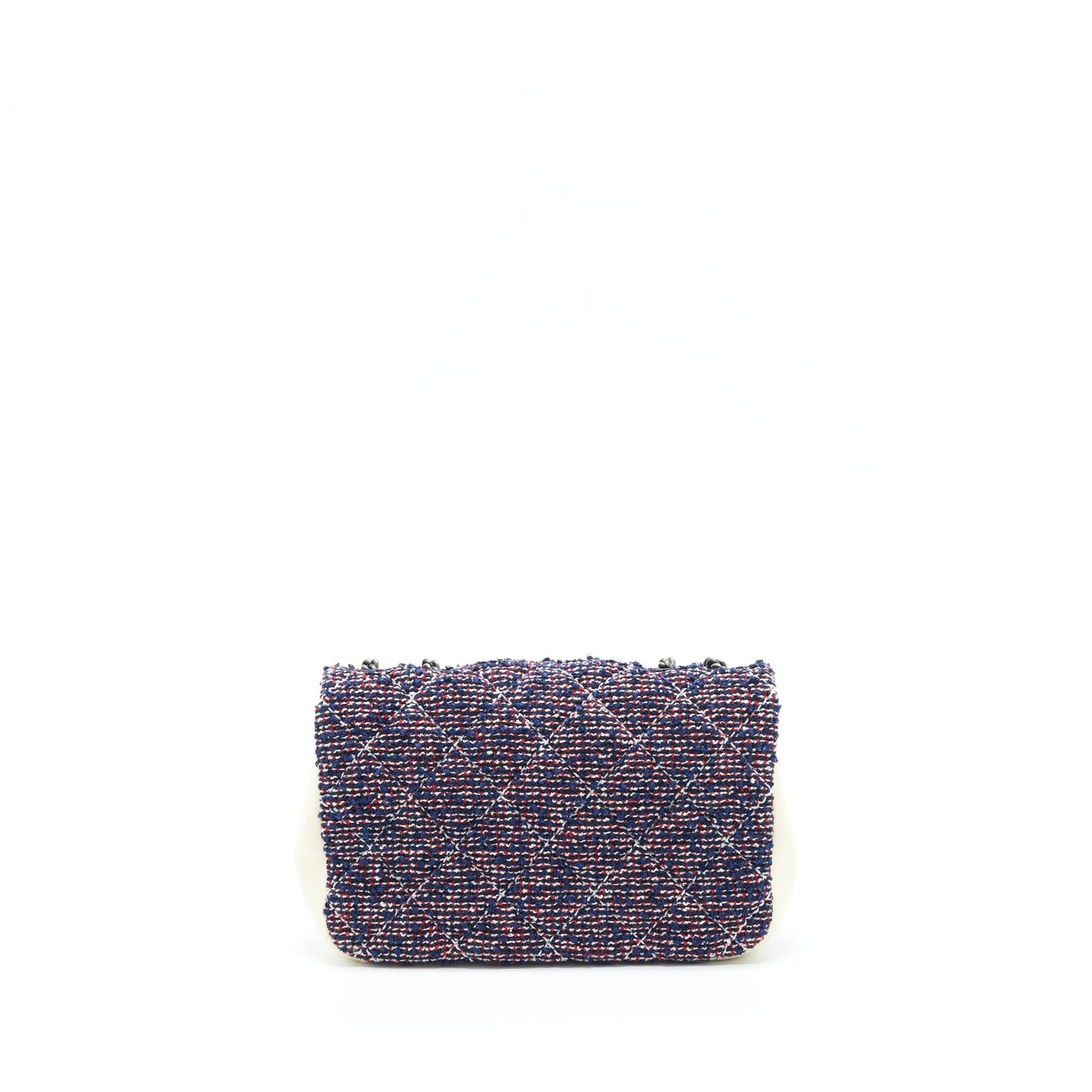 Chanel Seasonal Flap Tweed Ruthenium Hardware Multicolour Blue Shoulder Bag