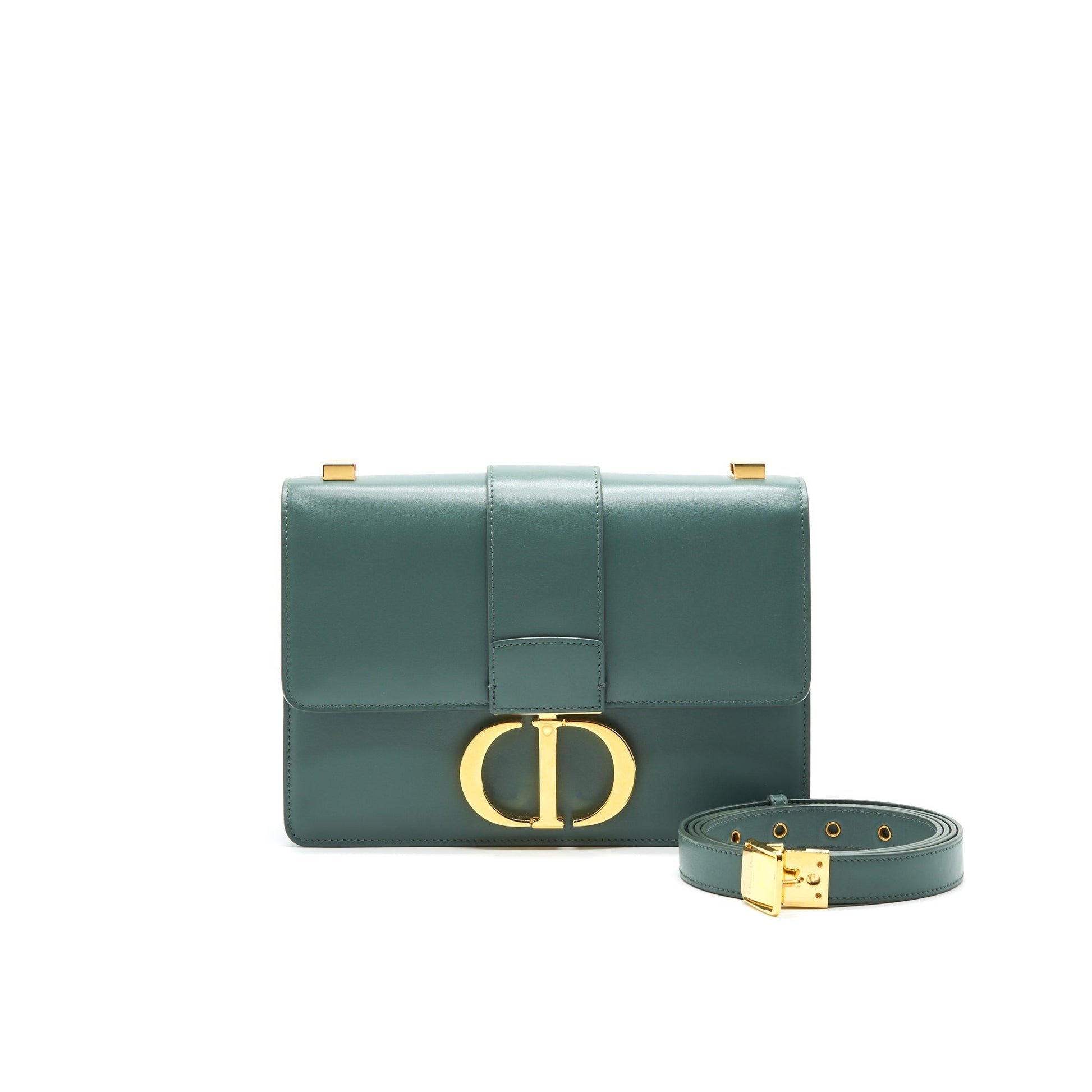 Dior Montaigne Purse Calfskin Handbag Green Medium Travel Bag