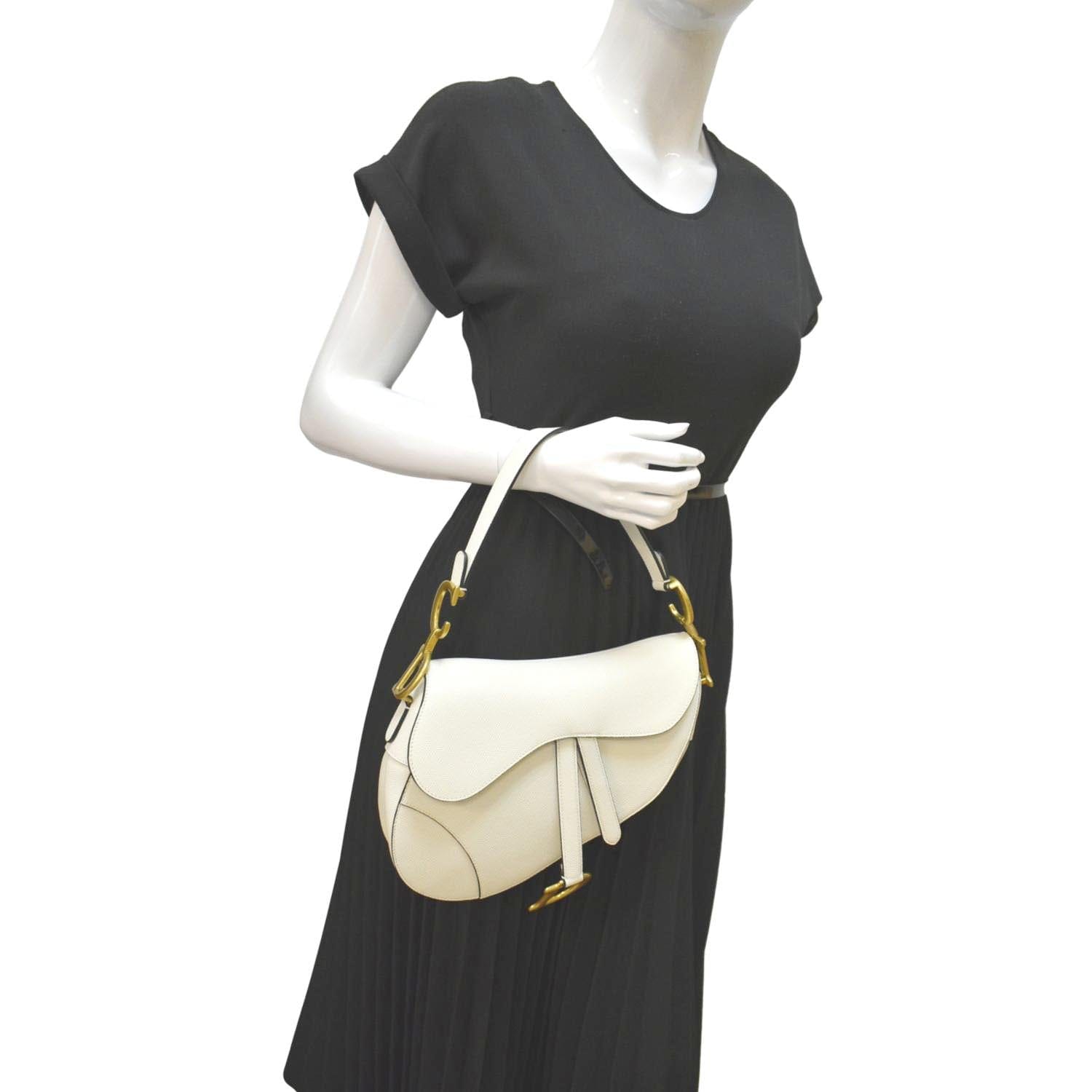 Dior Saddle Grained Calfskin Shoulder Bag Ivory Leather Saddle Bag 5