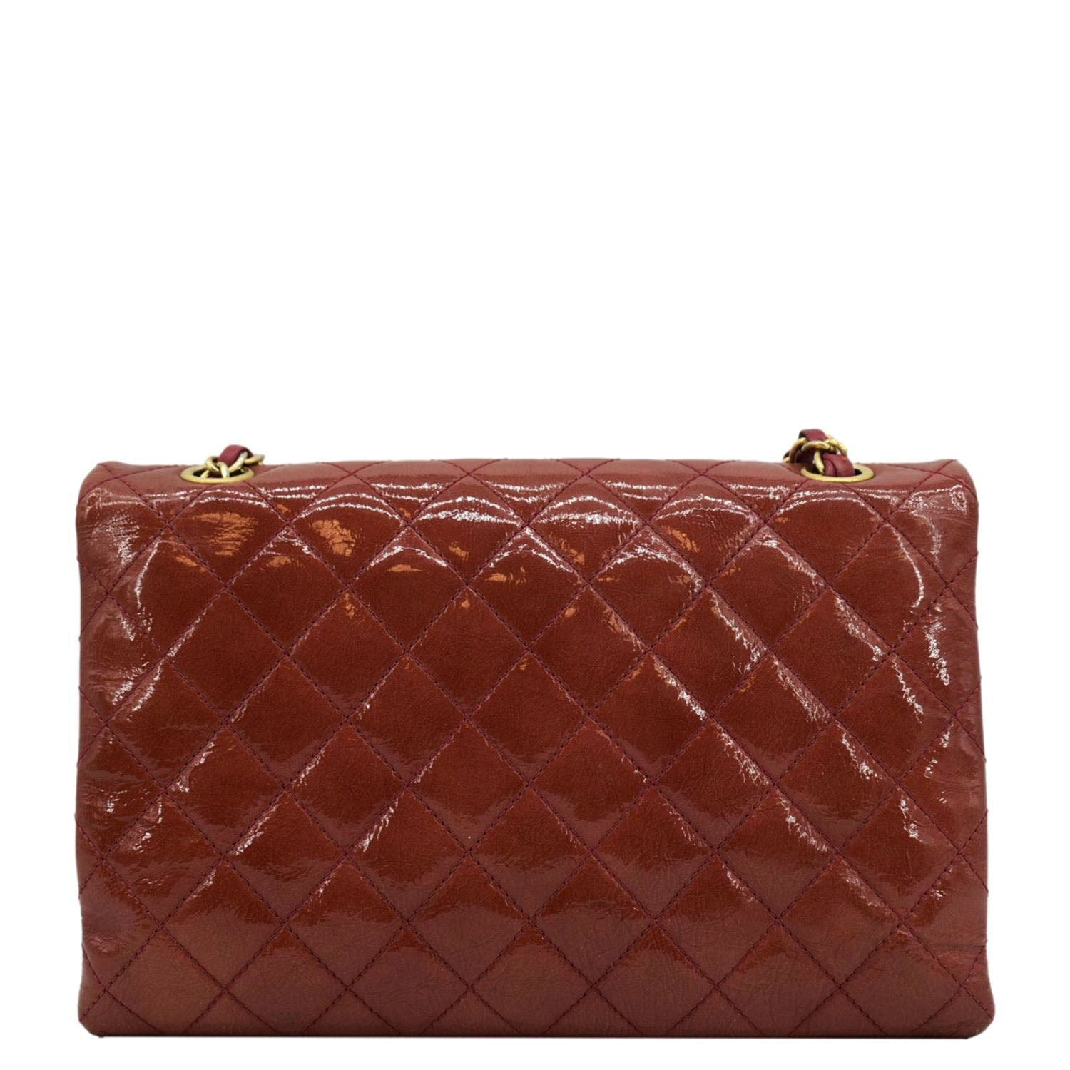 Chanel 3 Pocket Accordion Flap Patent Leather Red Travel Bag