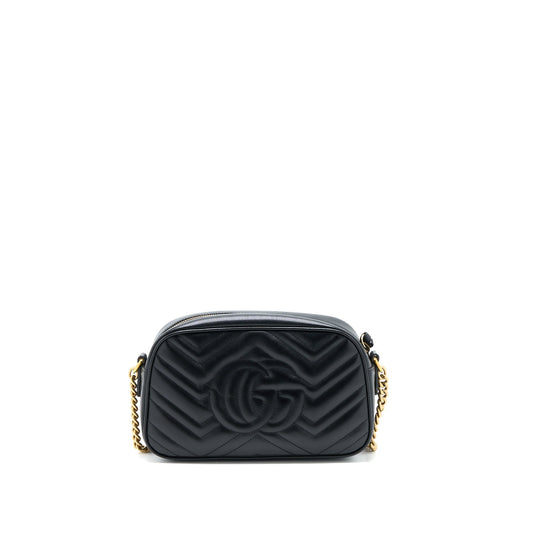 Gucci Marmont Camera Shoulder Bag Calfskin Brushed Black