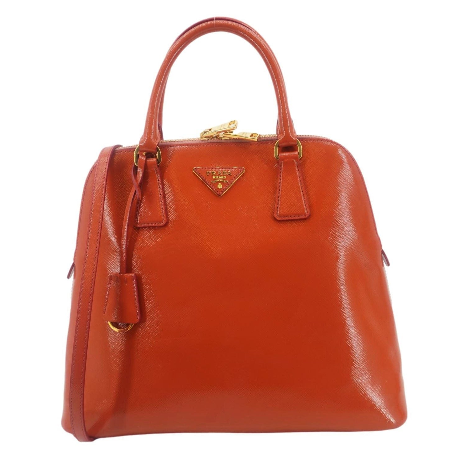 Promenade Tall Saffiano Crossbody Bag Orange Leather