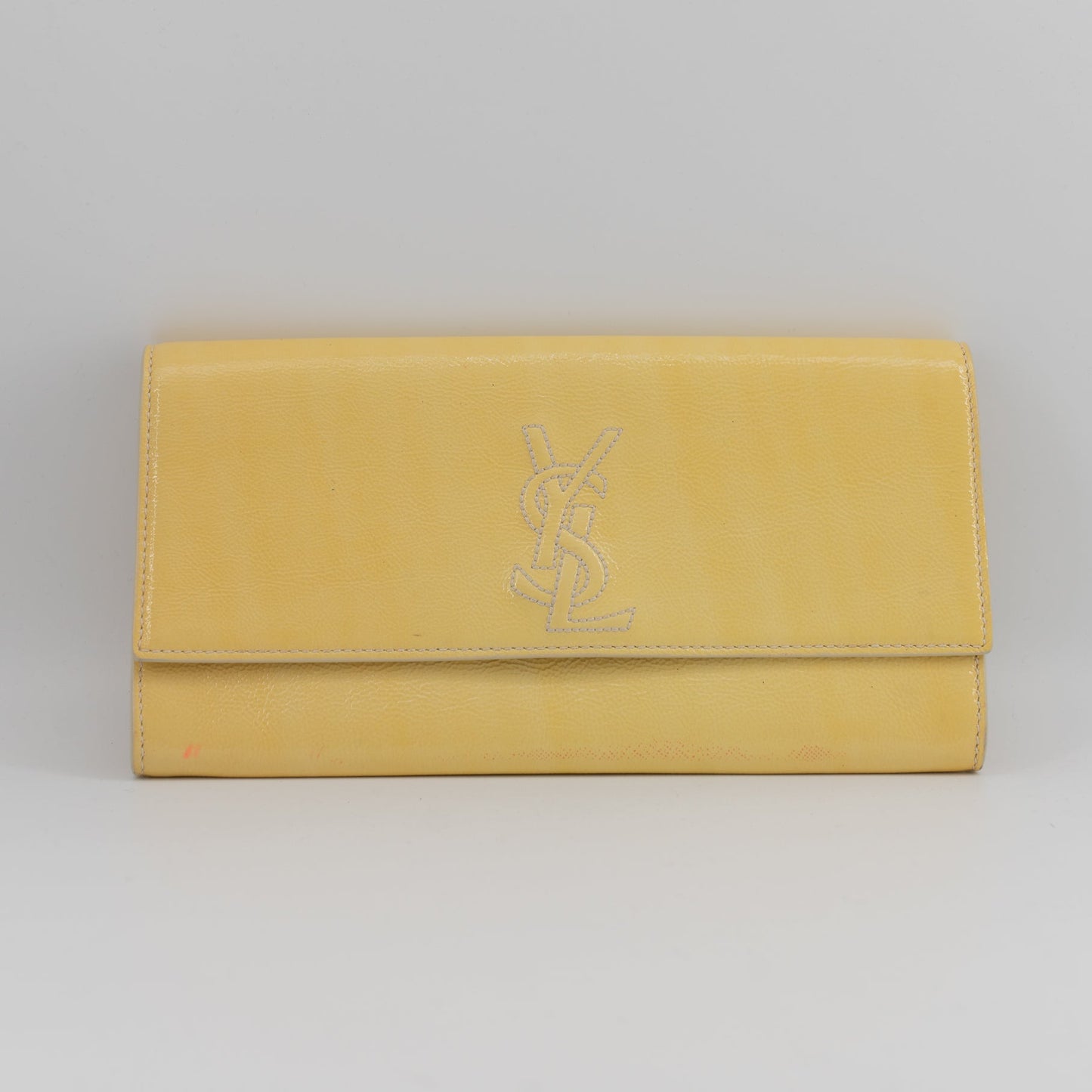 YSL Saint Laurent Clutch Tws Pop Leather Yellow Clutch Bag