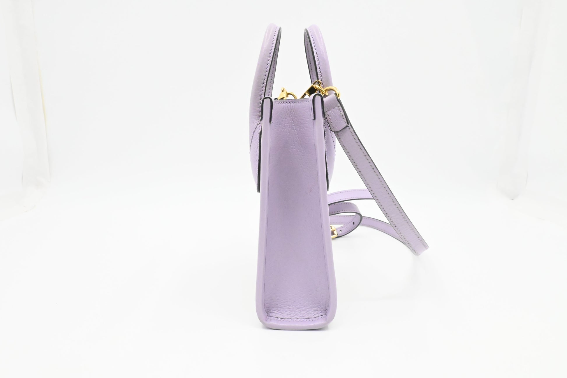 Gucci Jumbo GG Lavender Leather Canvas Beige Mini Tote Bag