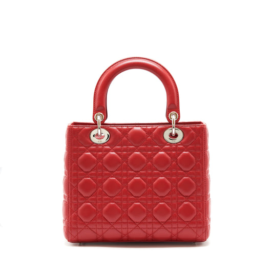 Dior Christian Lady Handbag Red Medium Travel Bag