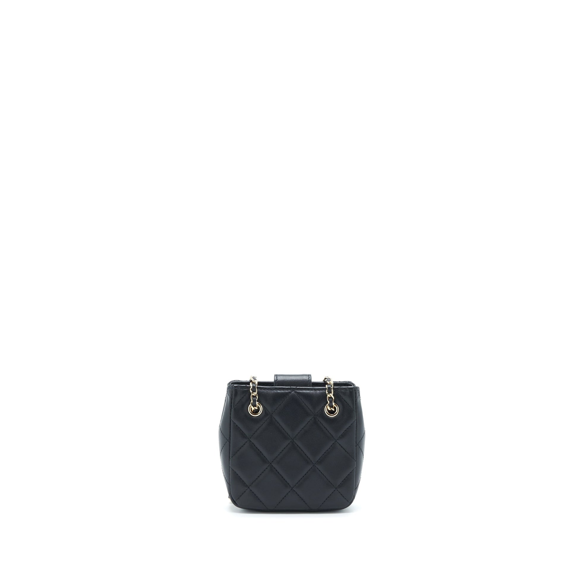 Chanel 22C Lambskin LGHW Black Crossbody Bag