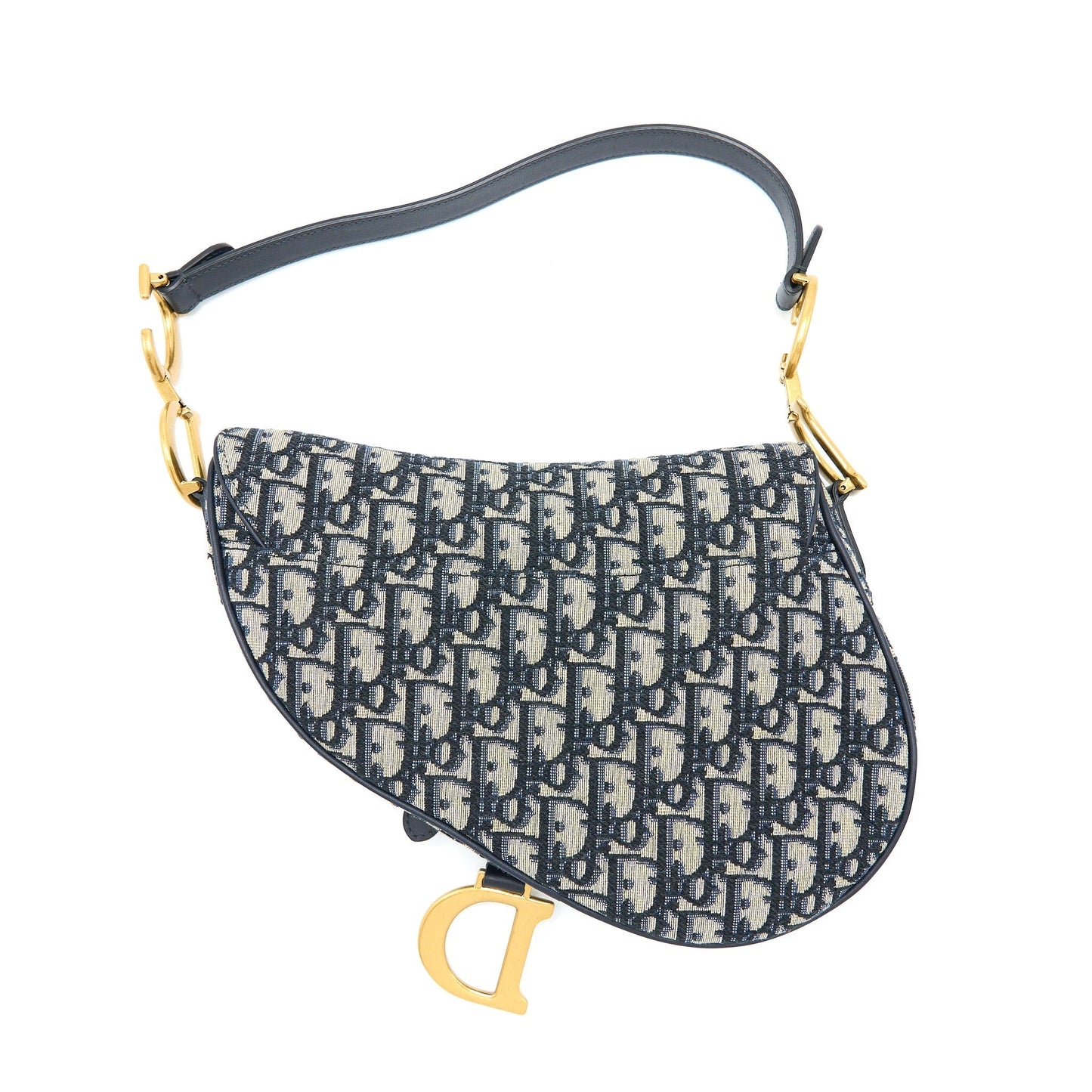 Dior Saddle Purse Oblique Jacquard Handbag Blue Medium Travel Bag Jacquard Handbag