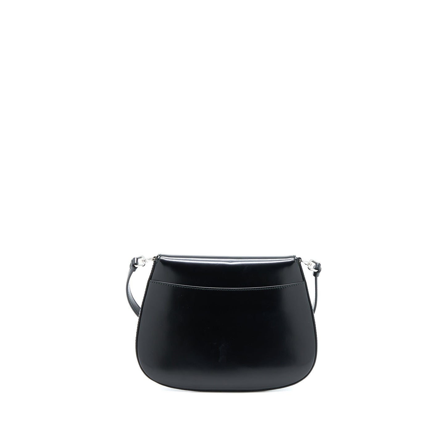 Prada Cleo Purse Brushed Handbag Leather Black Travel Bag