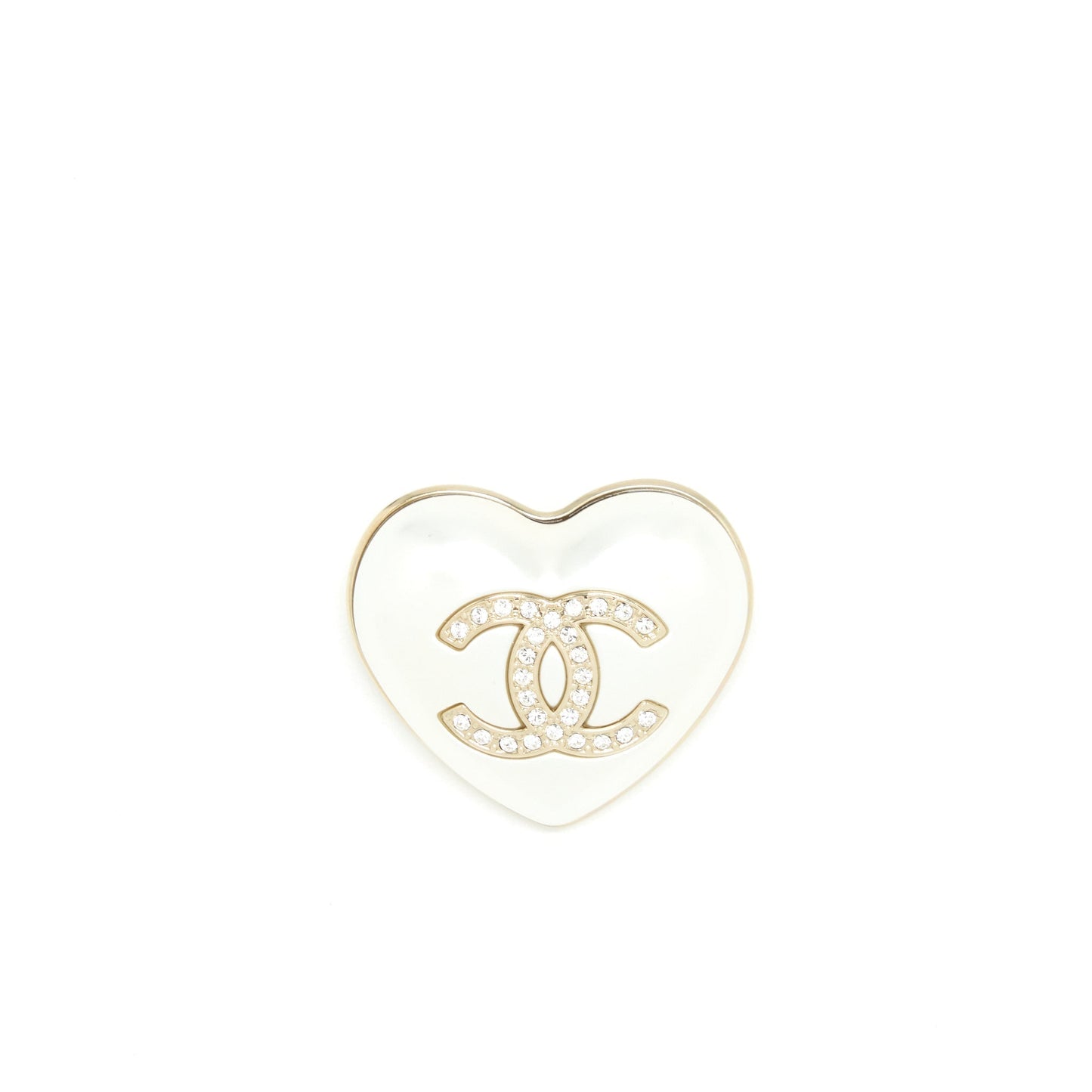 Chanel 21K Heart Brooch LGHW Ivory Handbag