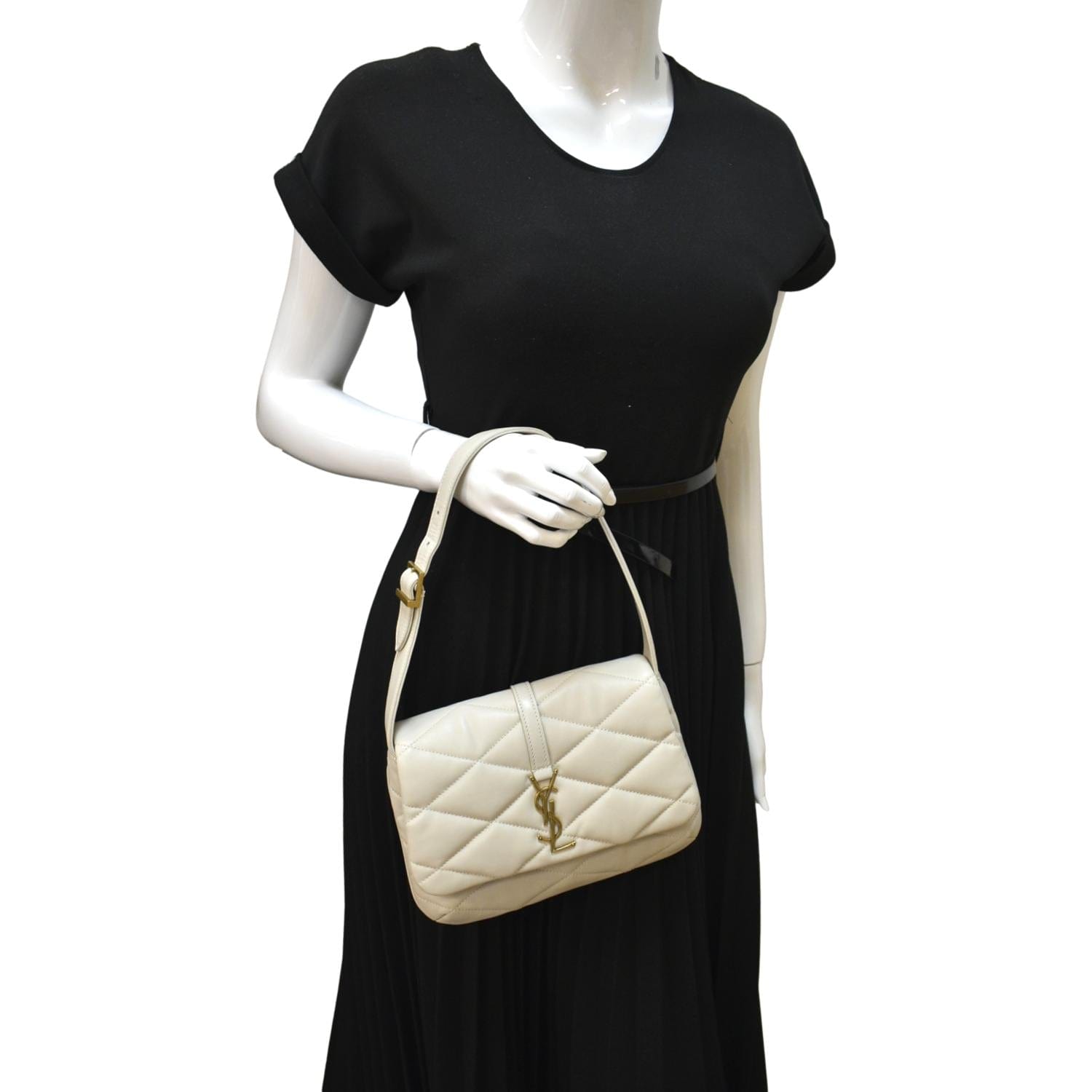 YSL Saint Laurent Yves Le Hobo Bag Antique Leather Lambskin Quilted Satchel Bag