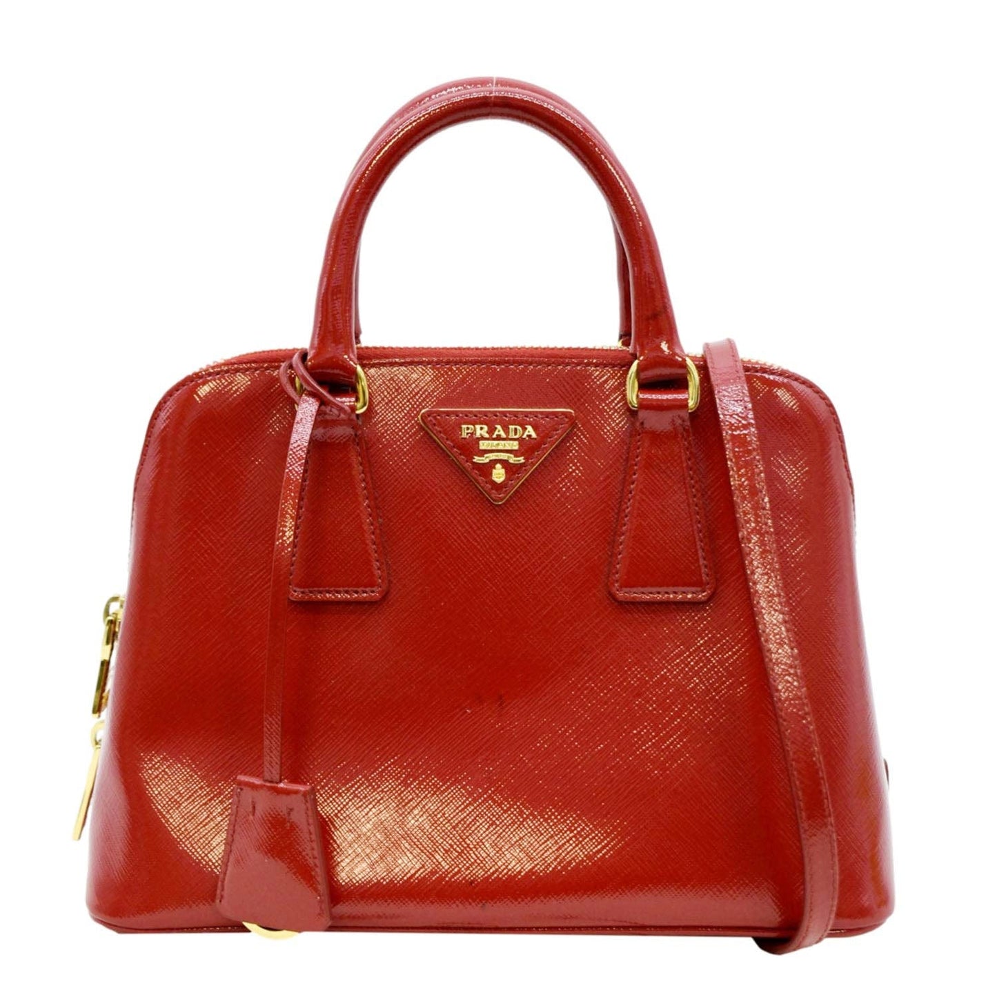 Prada Promenade Shoulder Bag Leather Patent Saffiano