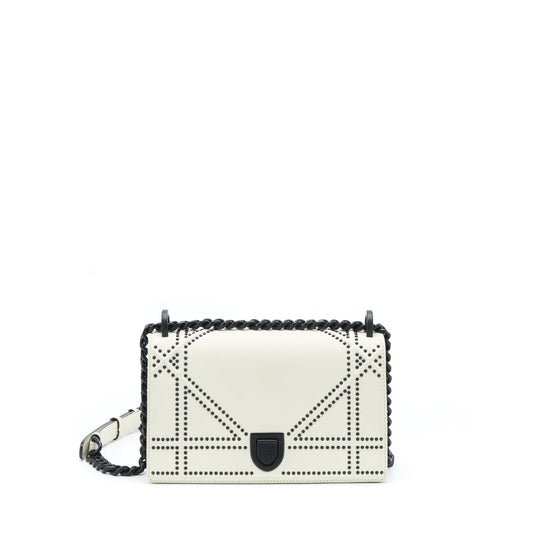 Dior Studded ama With Hardware Handbag Black White Travel Bag