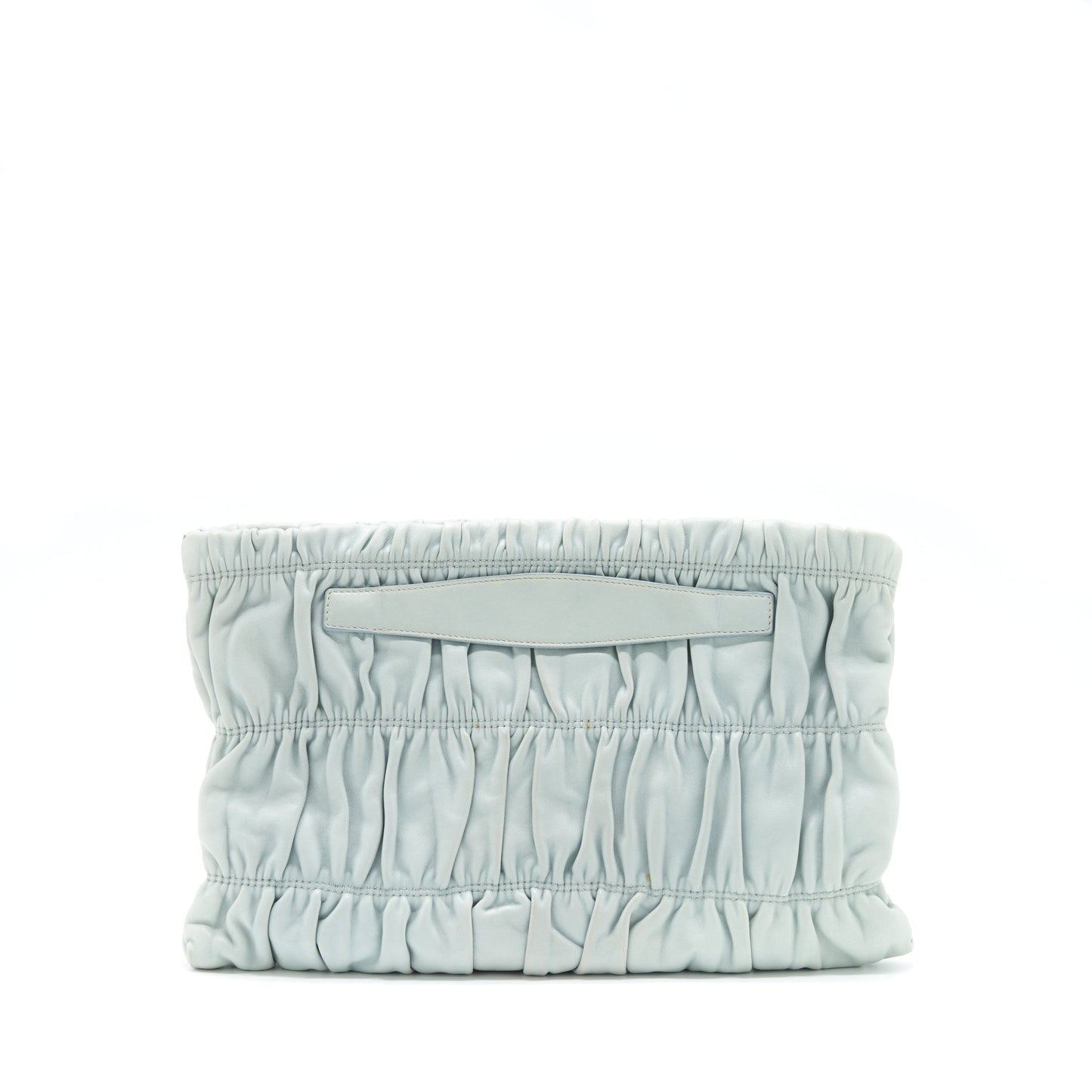 Prada Nappa Gaufre Clutch Light Handbag Blue Clutch Bag