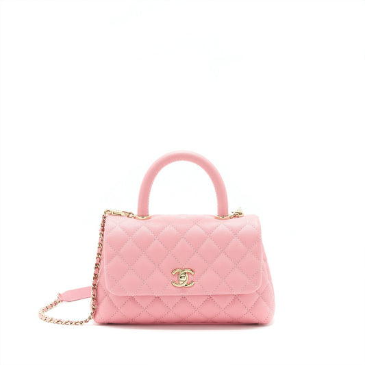 Chanel Coco Handle 24cm Caviar LGHW Pink Small Handbag