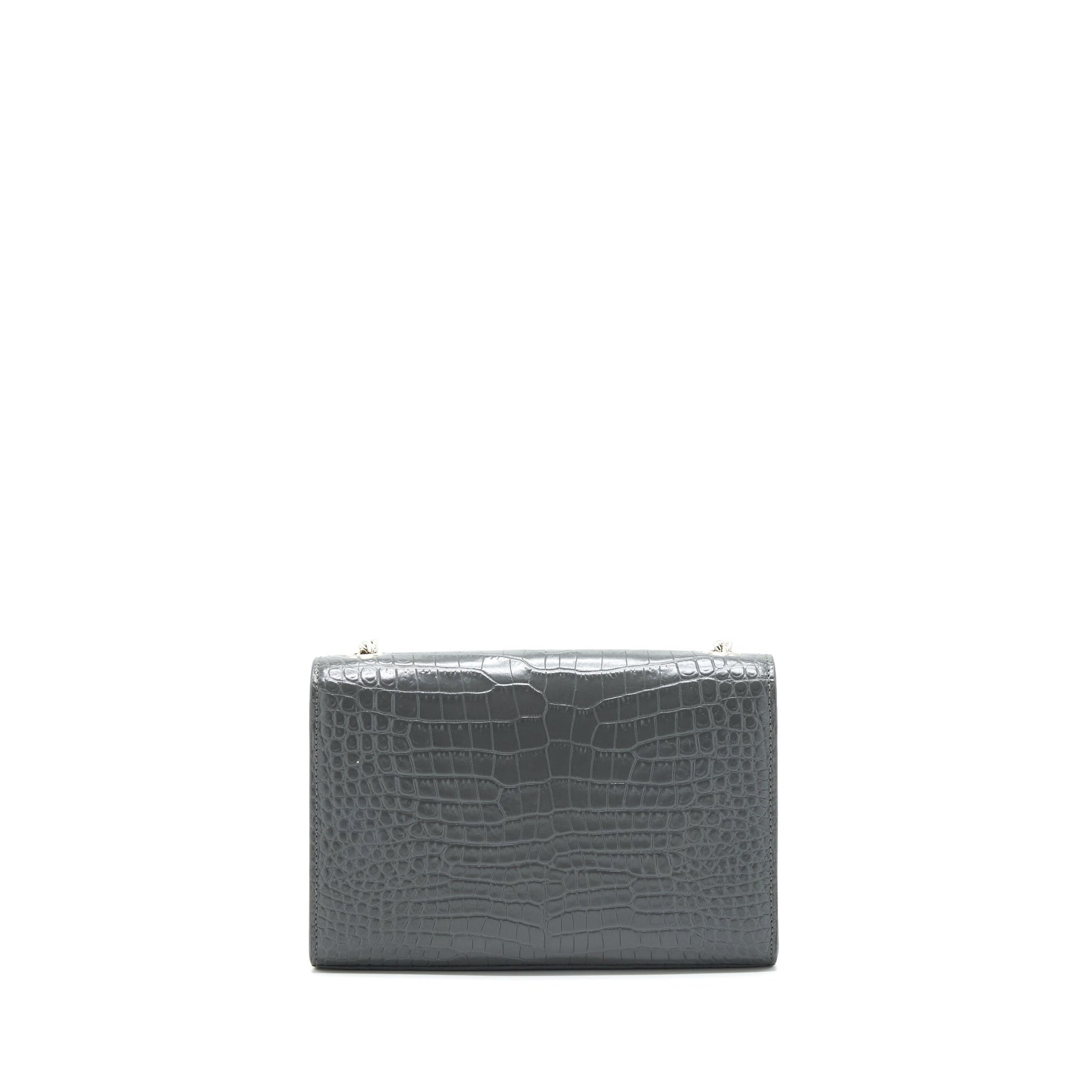 YSL Saint Laurent Saint Laurent Kate Tassel Crocodile Embossed Calfskin Travel Bag