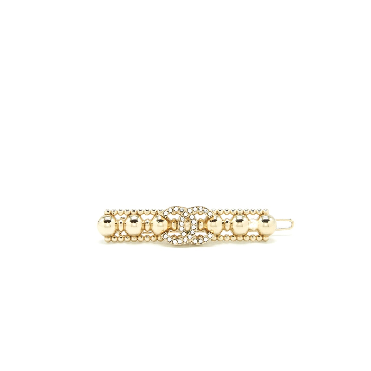 Chanel CC Logo Hair Clip Light Tone Gold Handbag
