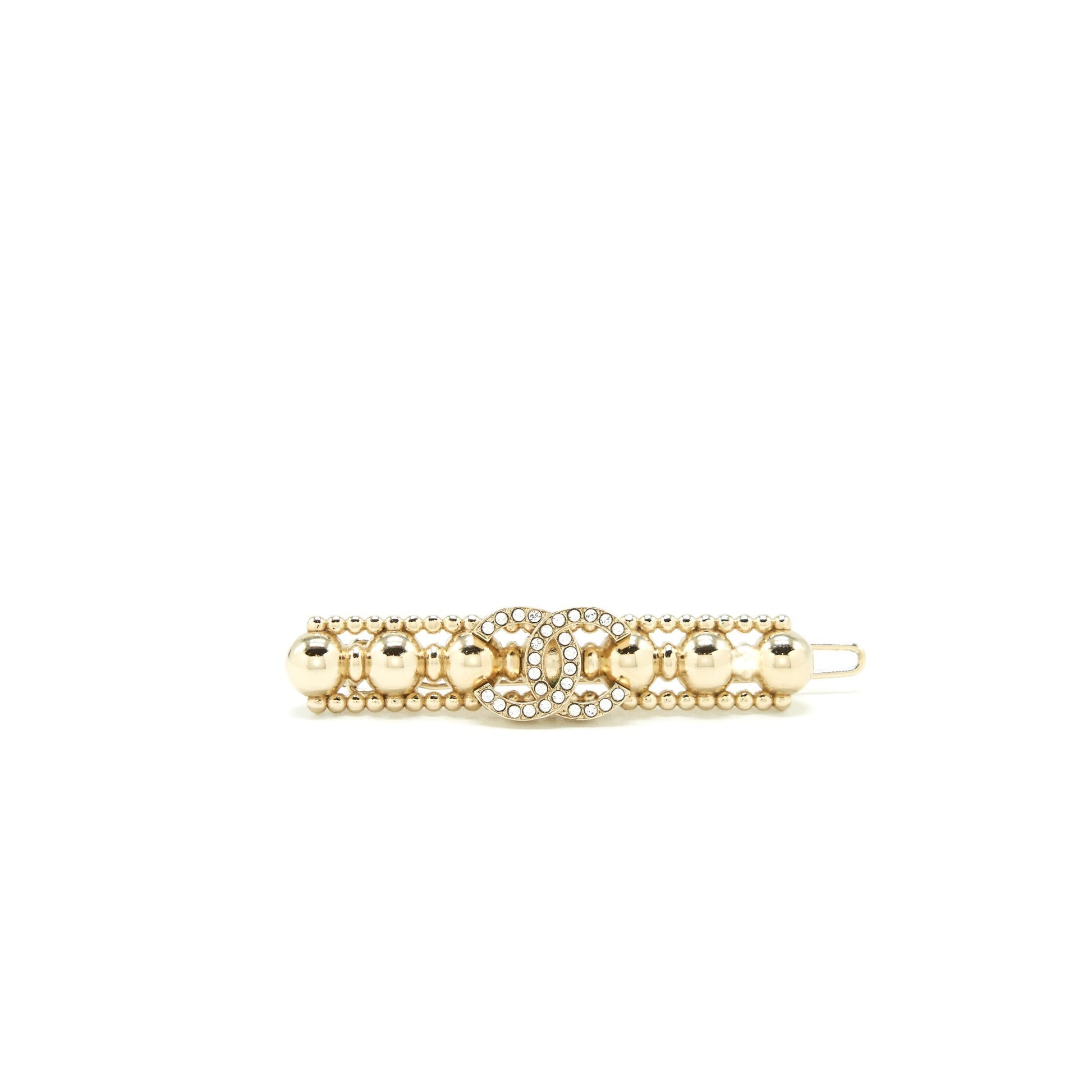Chanel CC Logo Hair Clip Light Tone Gold Handbag