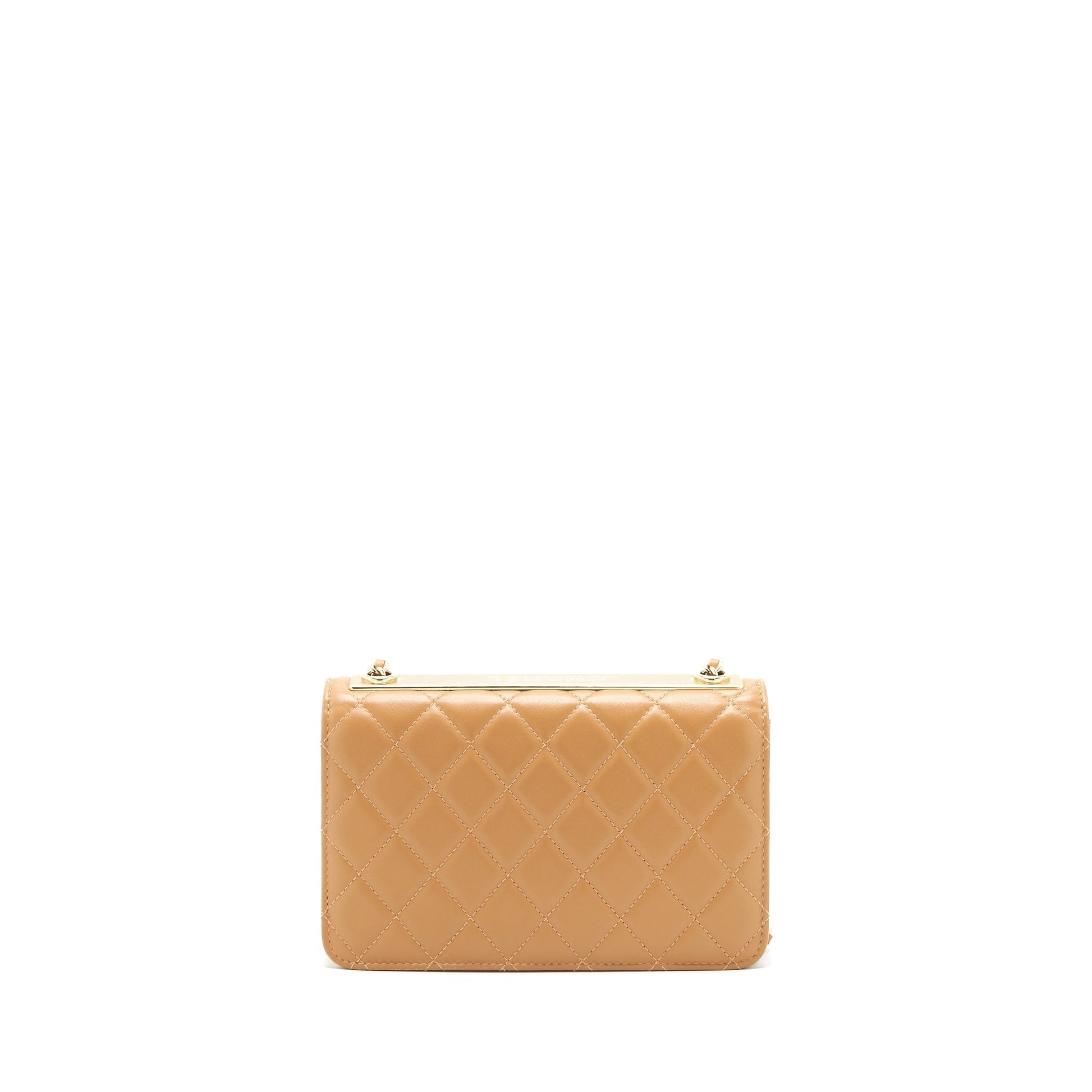 Chanel Trendy CC On Lambskin Dark LGHW Beige Wallet Case