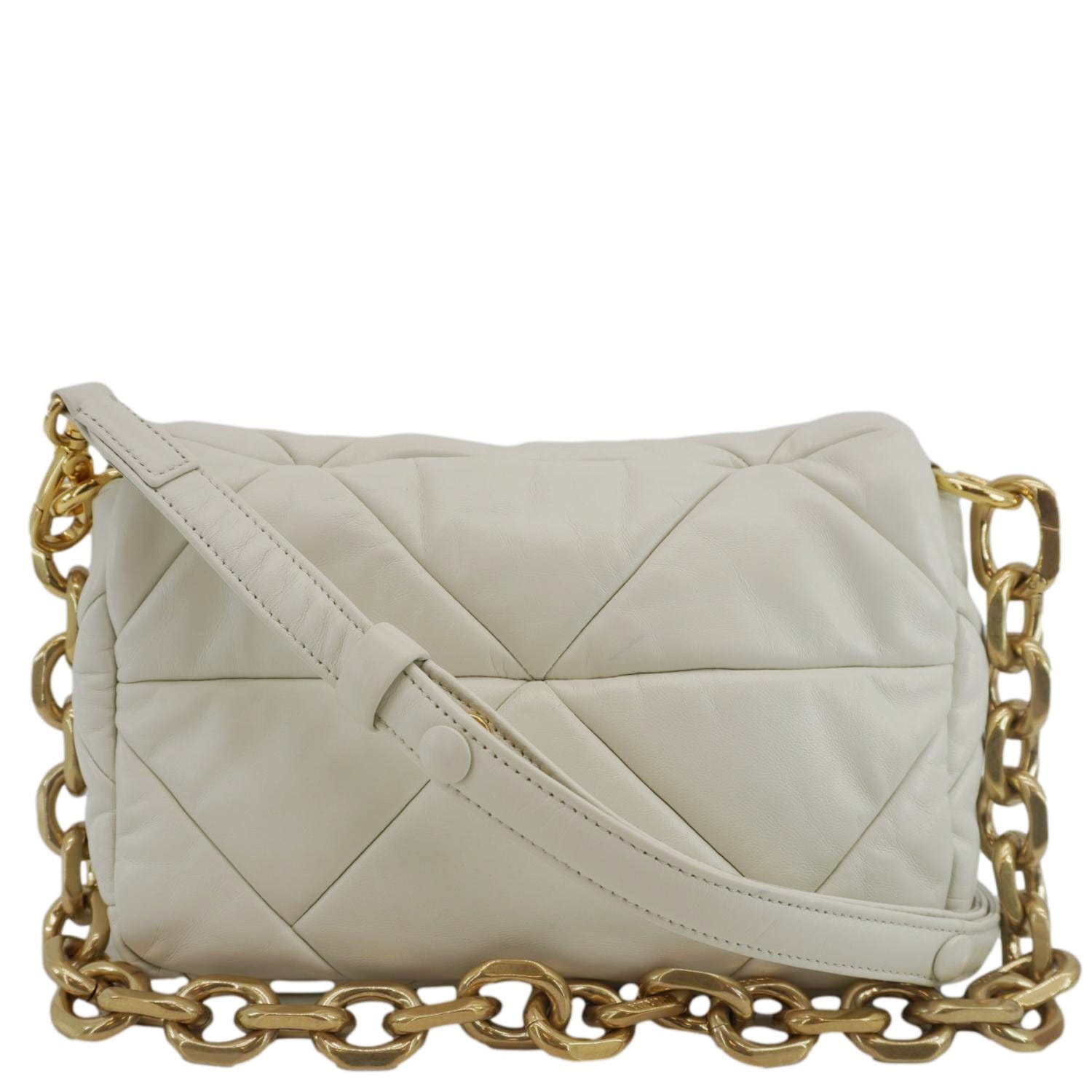 Prada Patchwork System Nappa Shoulder Bag Leather White Small
