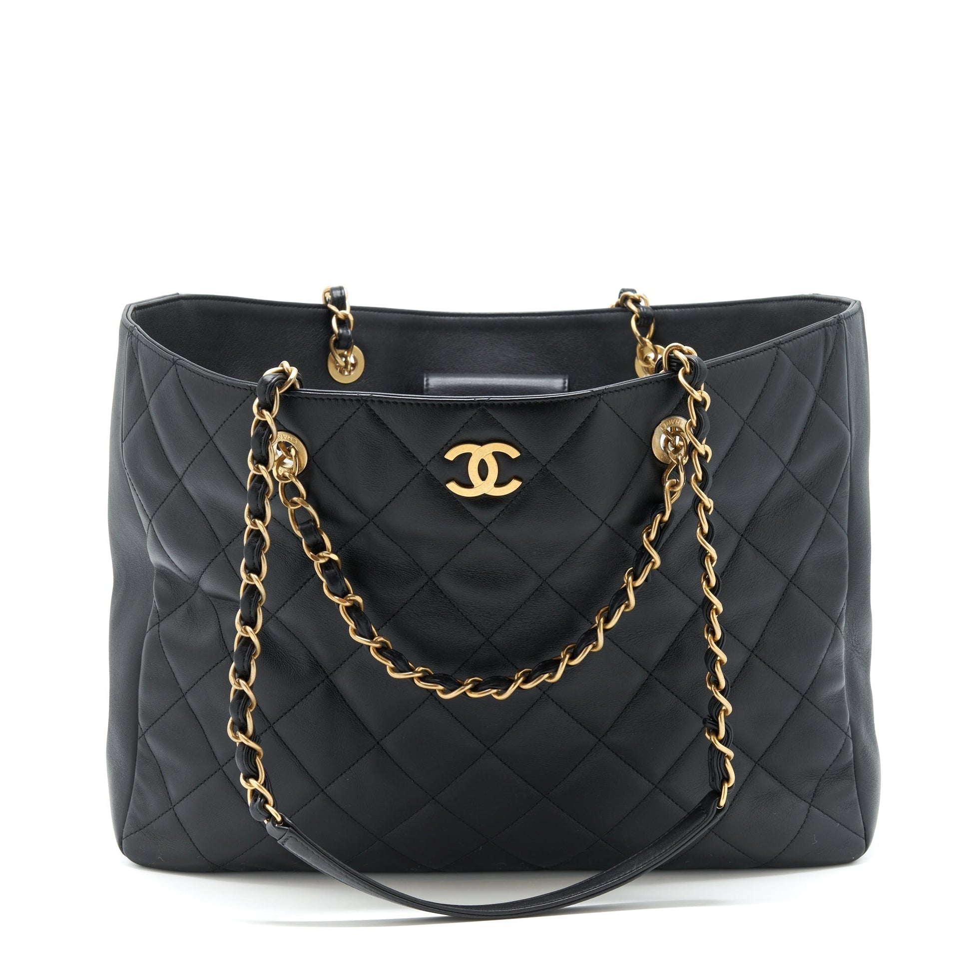 Chanel Supple GHW Microchip Black Tote Bag