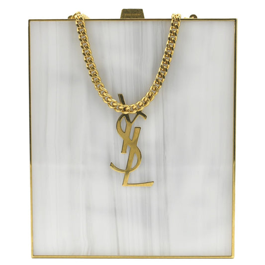 YSL Saint Laurent Saint Tuxedo Box Plexiglass Metal Crossbody Bag
