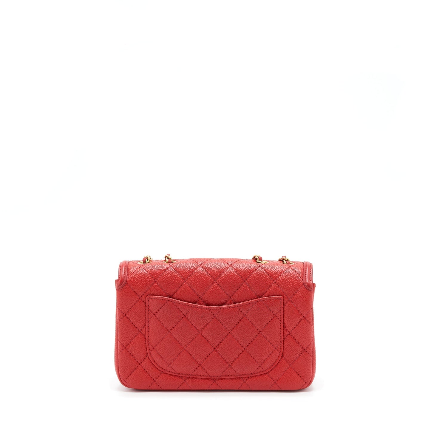 Chanel Filigree Flap Caviar GHW Red Shoulder Bag