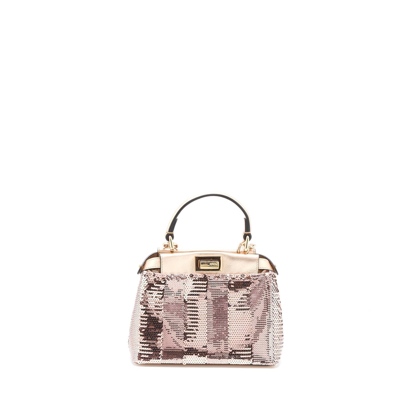 Fendi Peekaboo Sequin Light With Hardware Handbag Leather Pink Mini Travel Bag