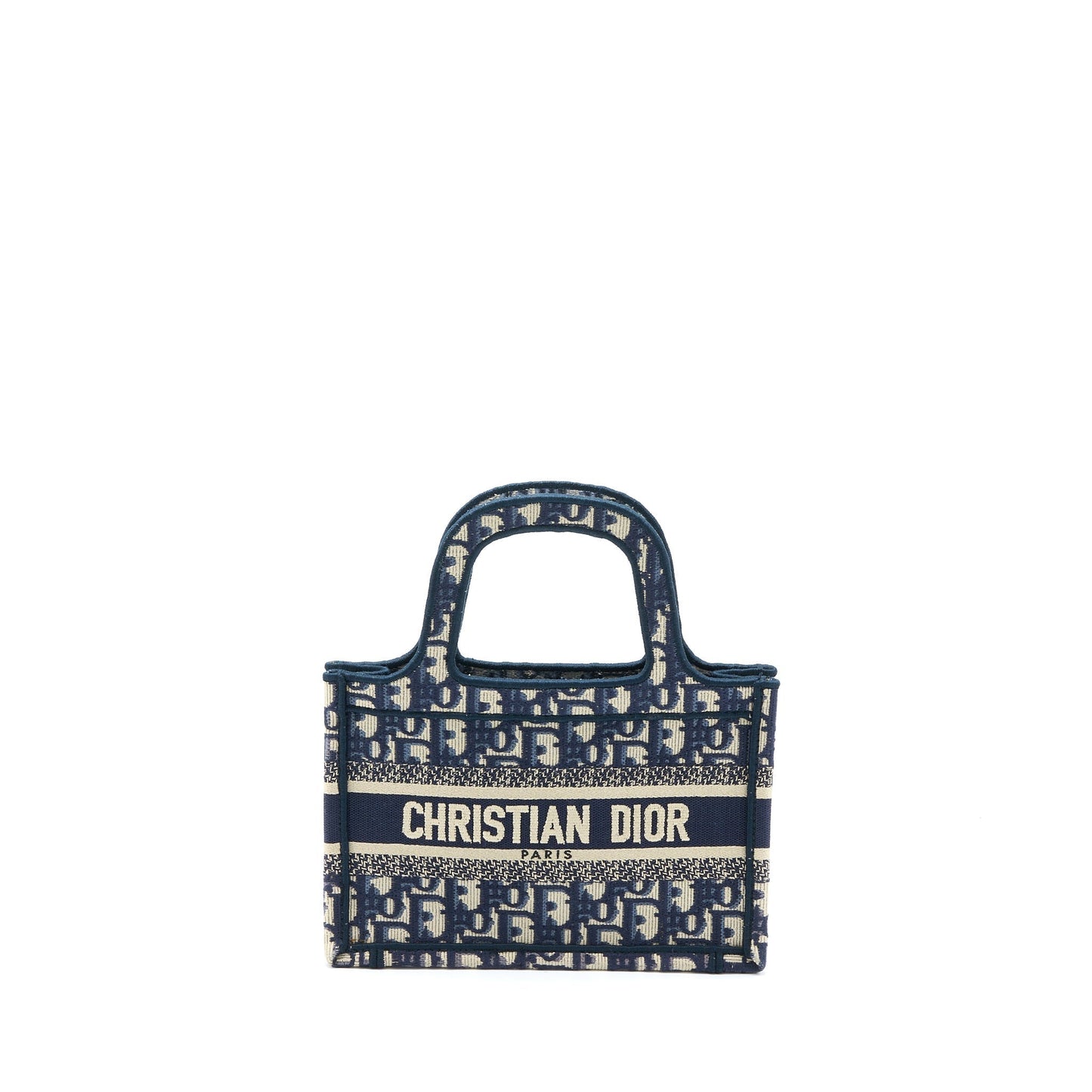 Dior Book Tote Oblique Embroidery Handbag Blue Mini Tote Bag
