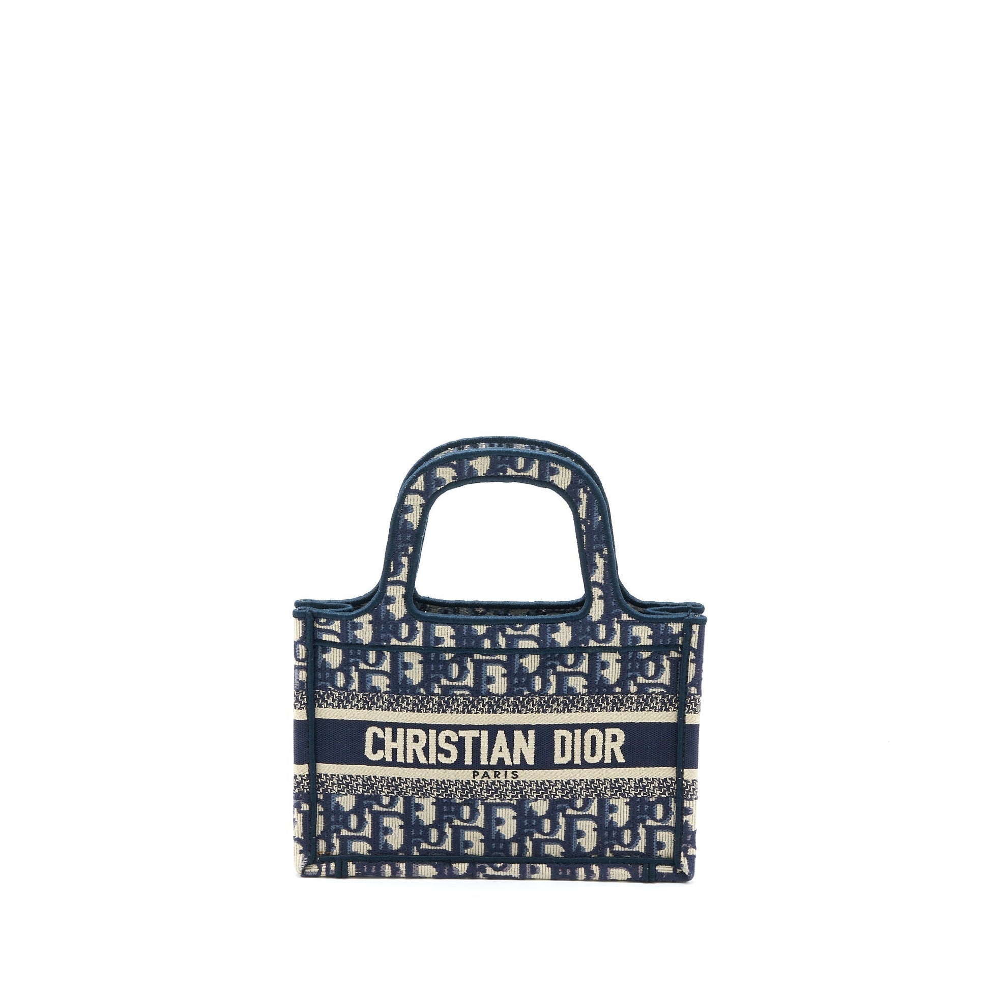 Dior Book Tote Oblique Embroidery Handbag Blue Mini Tote Bag