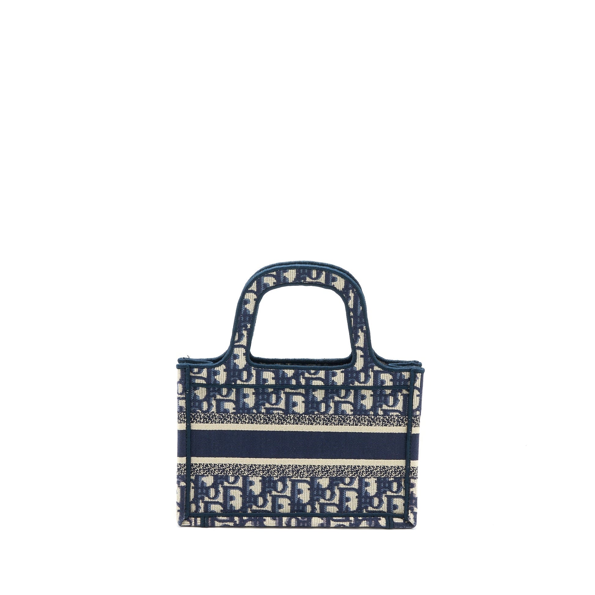 Dior Book Tote Oblique Embroidery Handbag Blue Mini Tote Bag