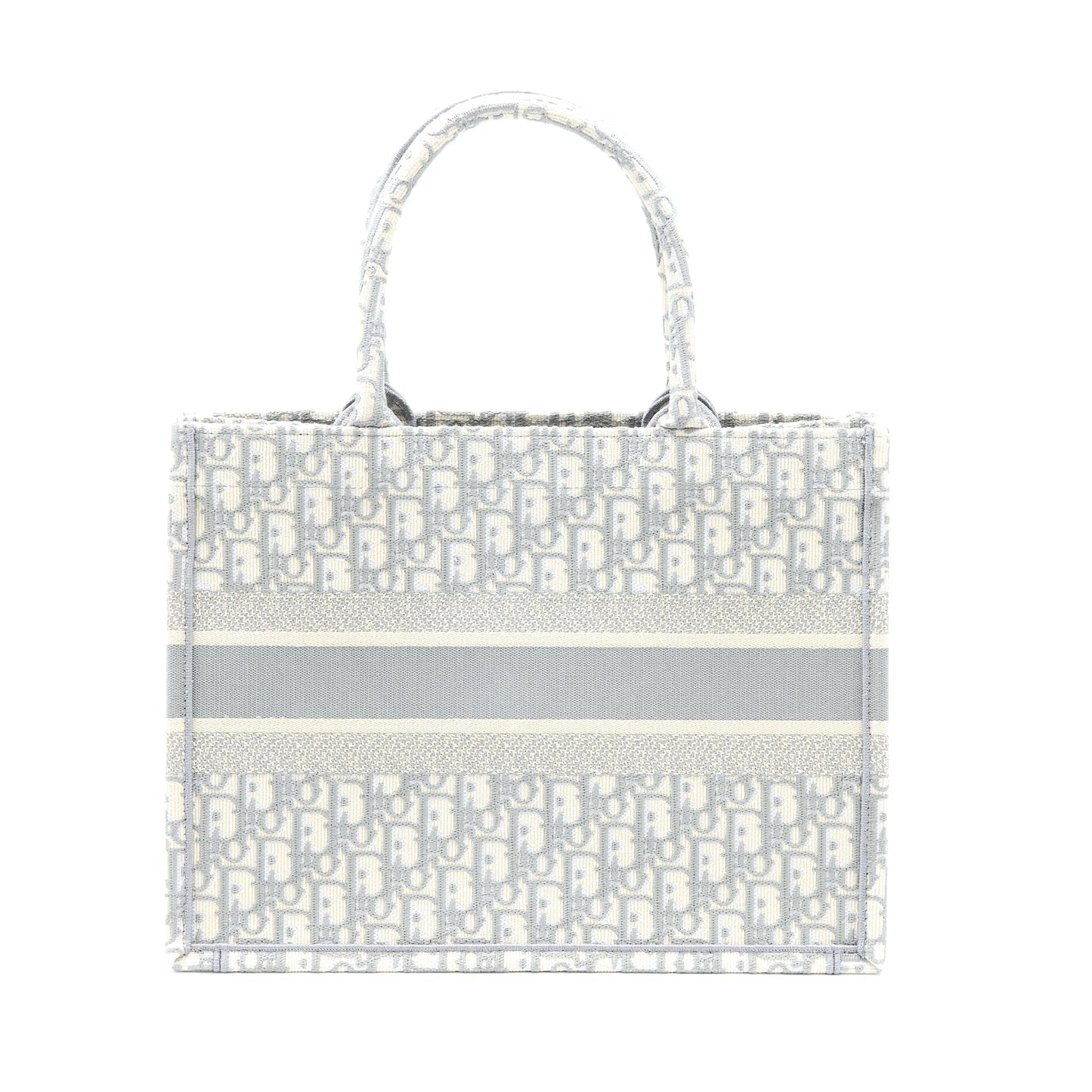 Dior Book Tote Oblique Embroidery Grey Handbag Canvas Medium Tote Bag
