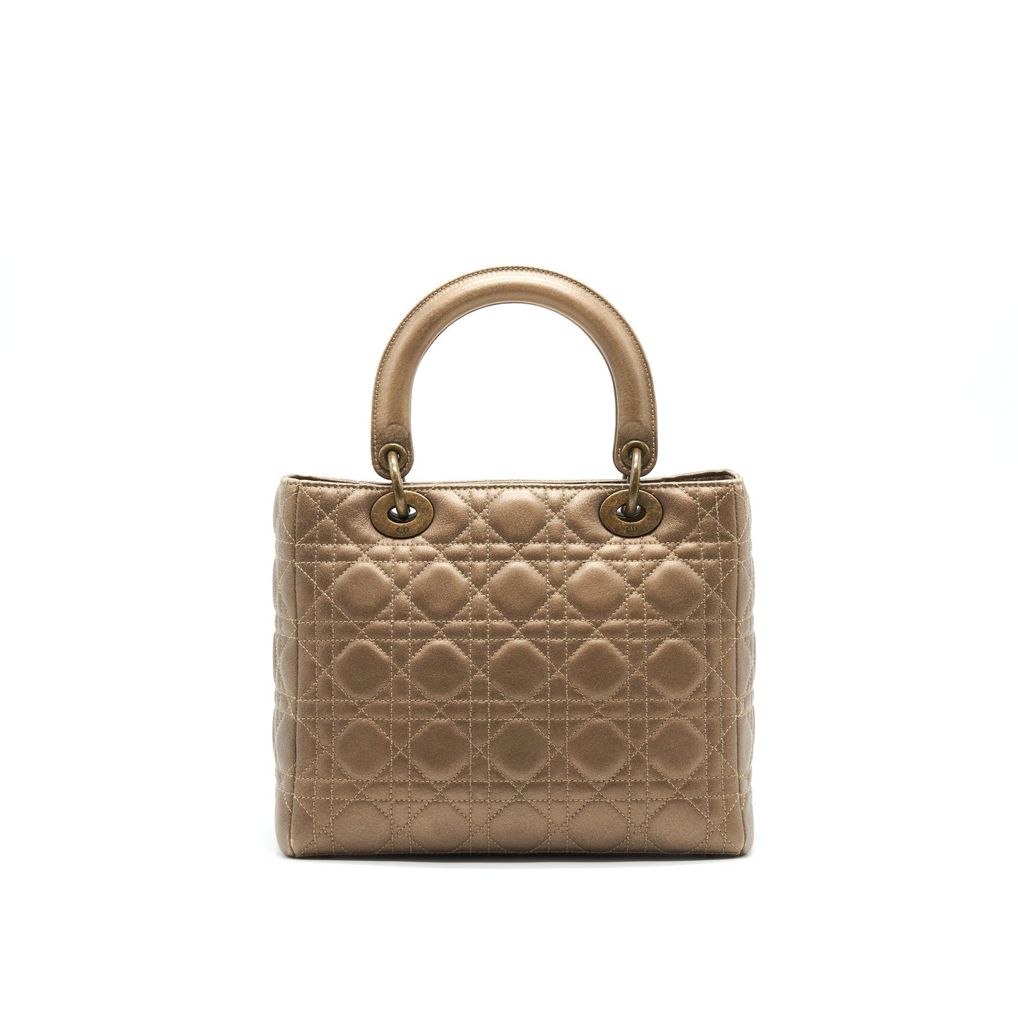 Dior Lady In Bronze With Bronze Hardware Handbag Medium Travel Bag