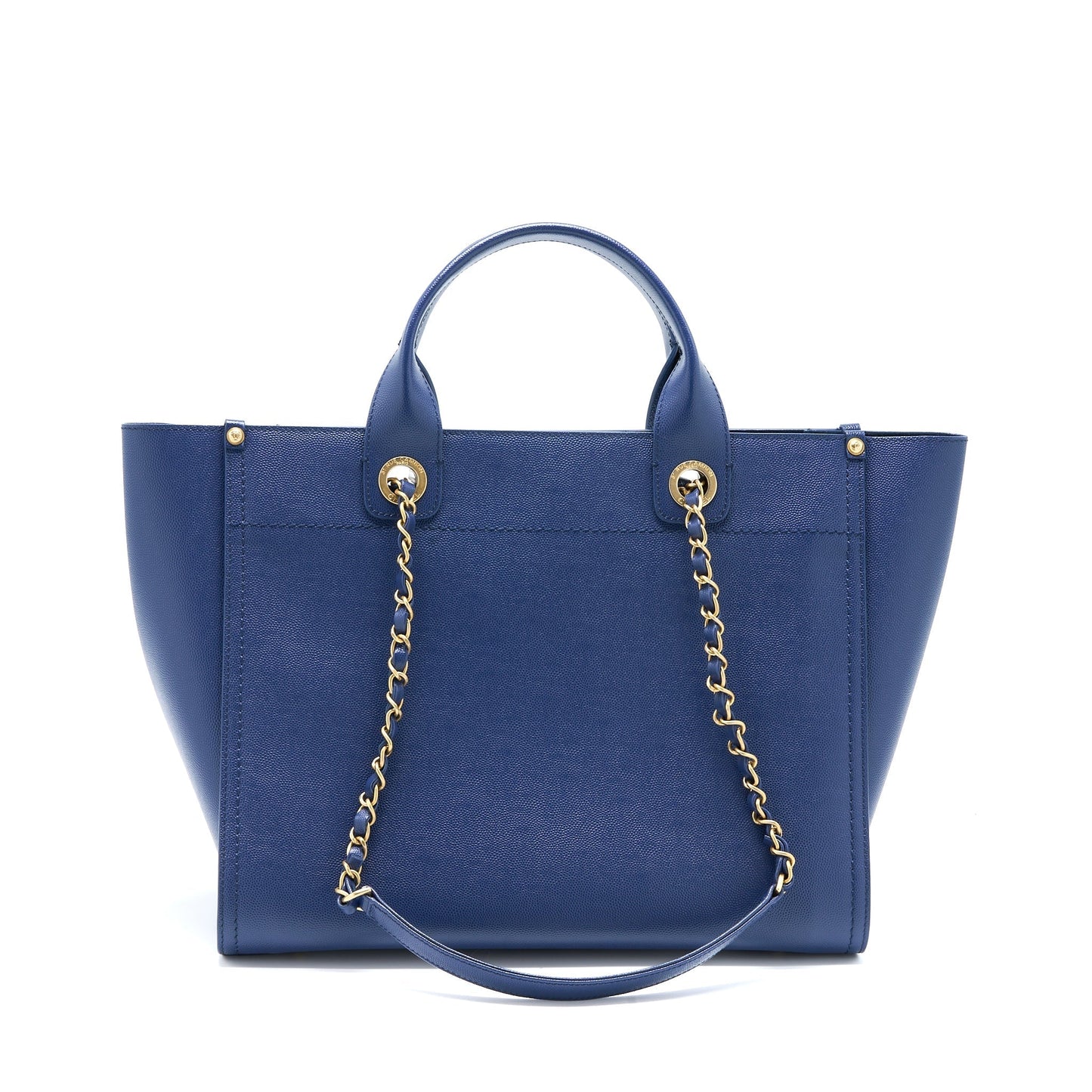 Chanel Deauville Grained Calfskin Navy GHW Tote Bag