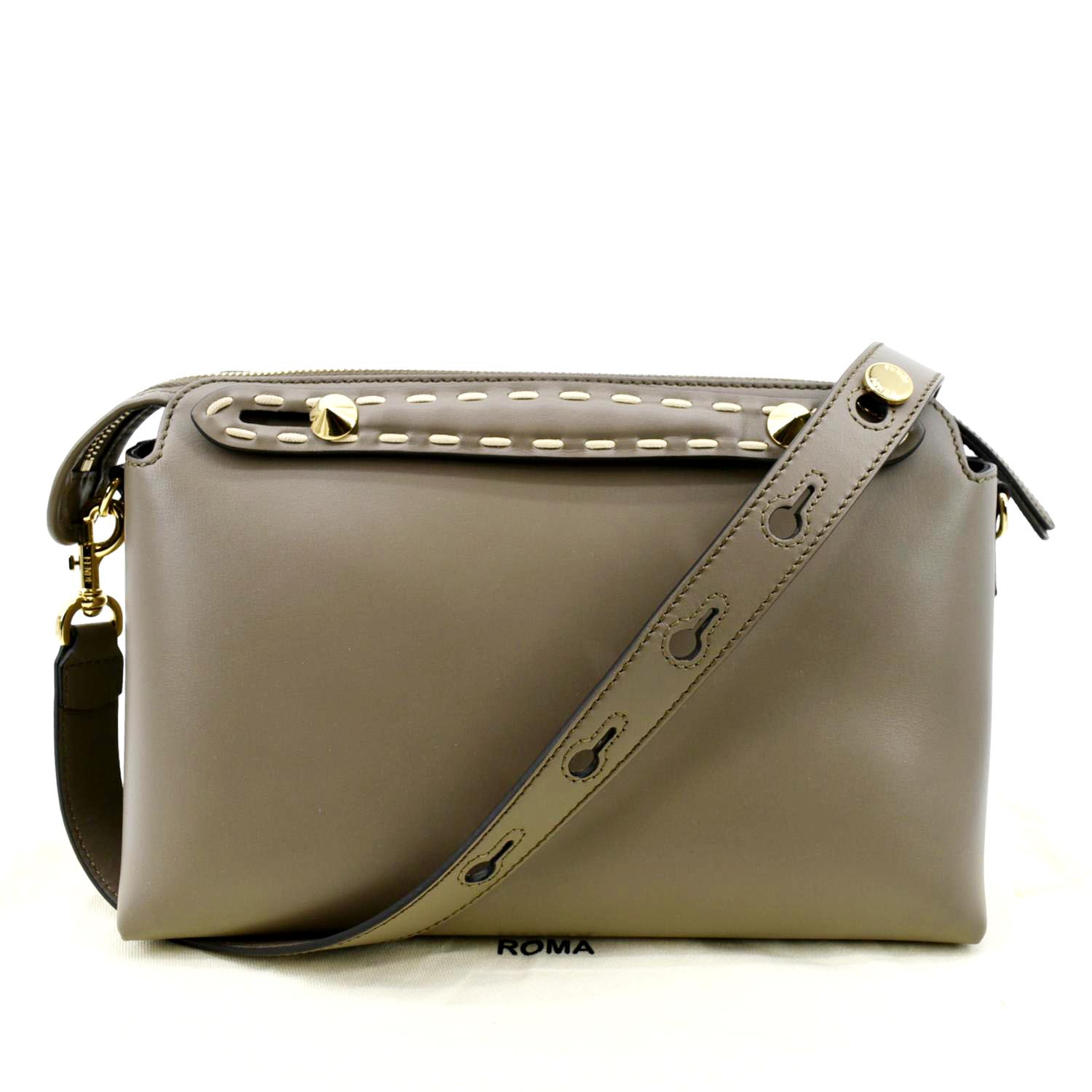 Fendi By The Way Roma Printed Elaphe Boston Bag Leather Python Gray Travel Bag